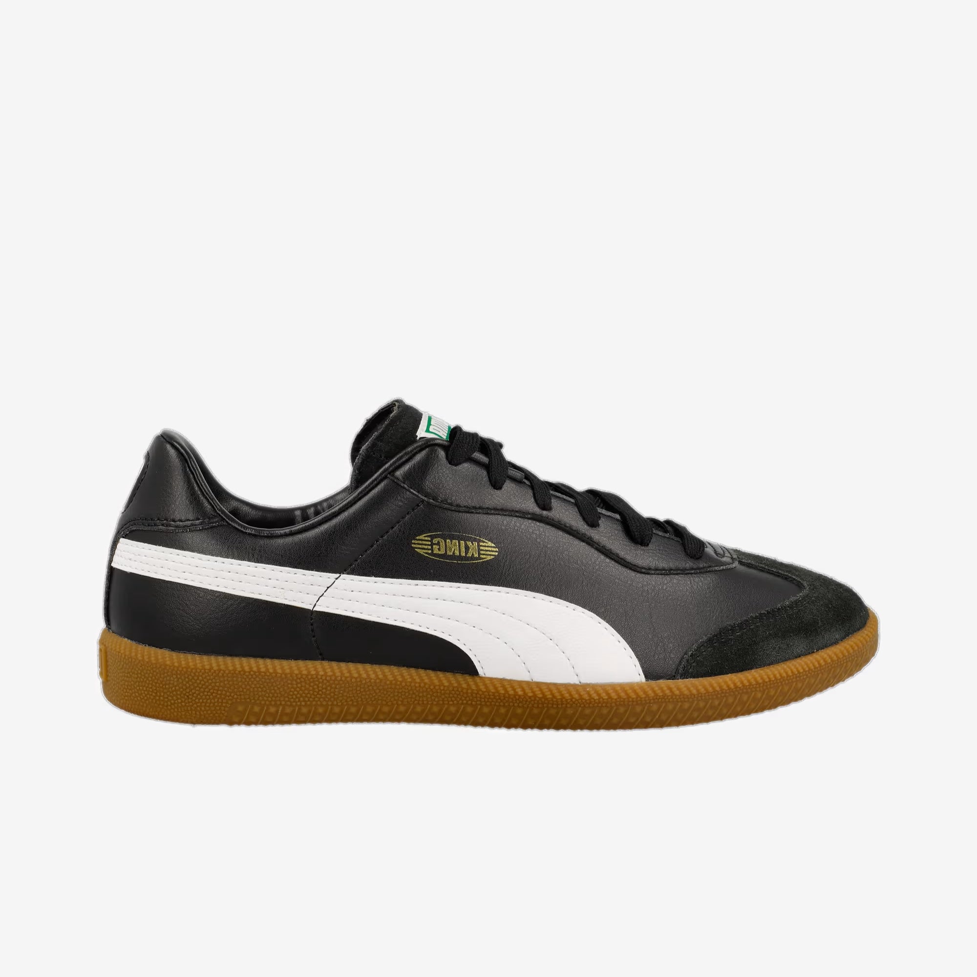 PUMA KING 21 Indoor/Court Low-Top Soccer Shoes - Puma Black-Puma White-Gum