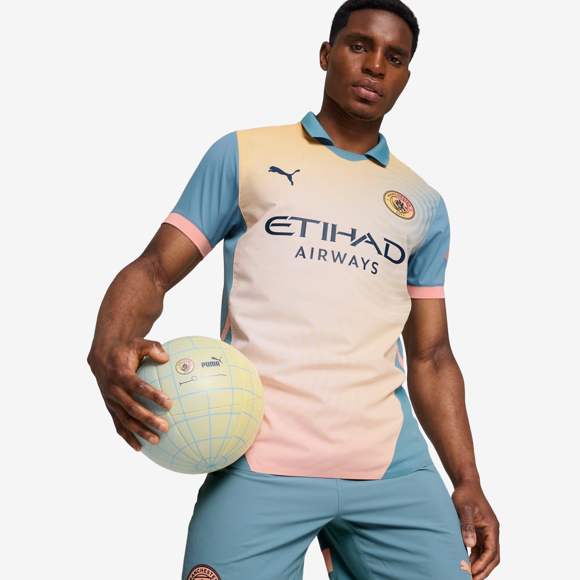 PUMA Manchester City 2024/25 Match Fourth Men's dryCELL Soccer Authentic Jersey - Rosebay-Bold Blue