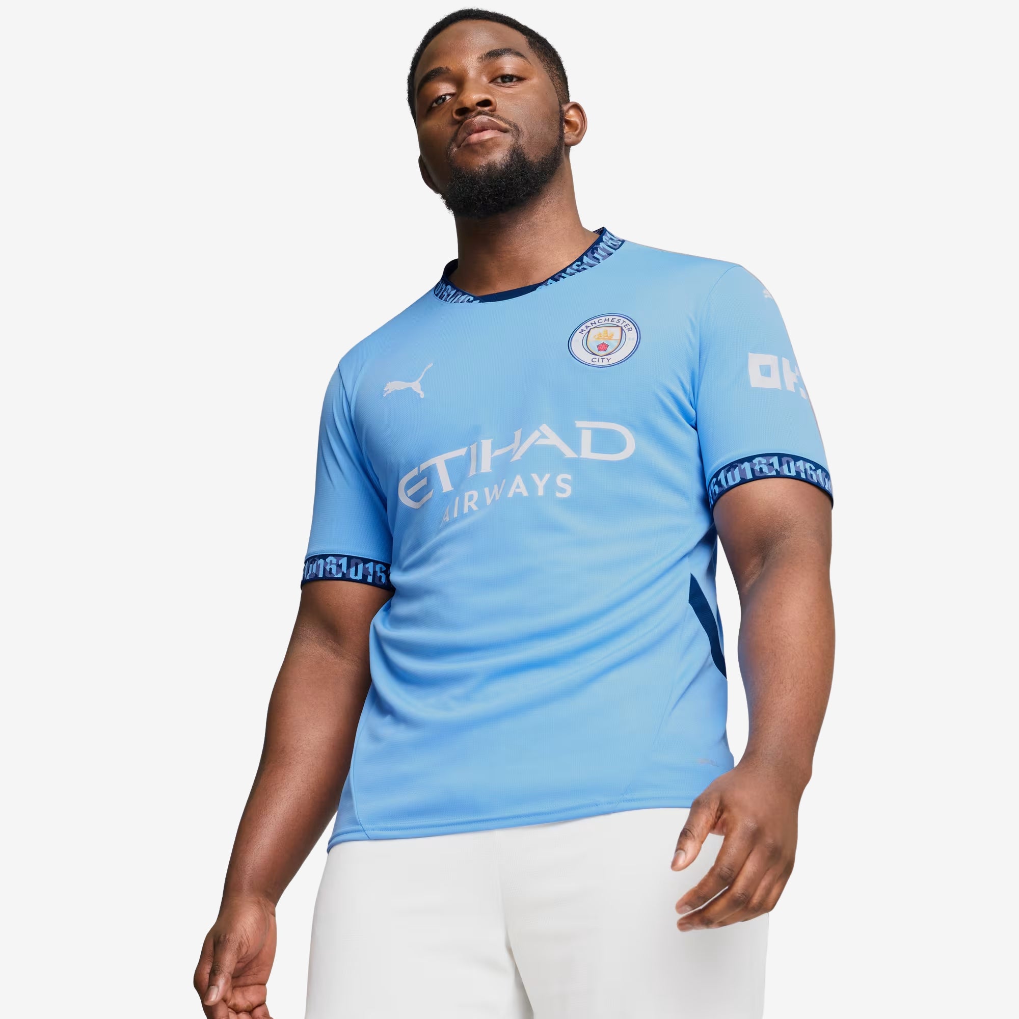 PUMA Manchester City 2024/25 Stadium Home Men's dryCELL Soccer Replica Jersey - Team Light Blue-Marine Blue