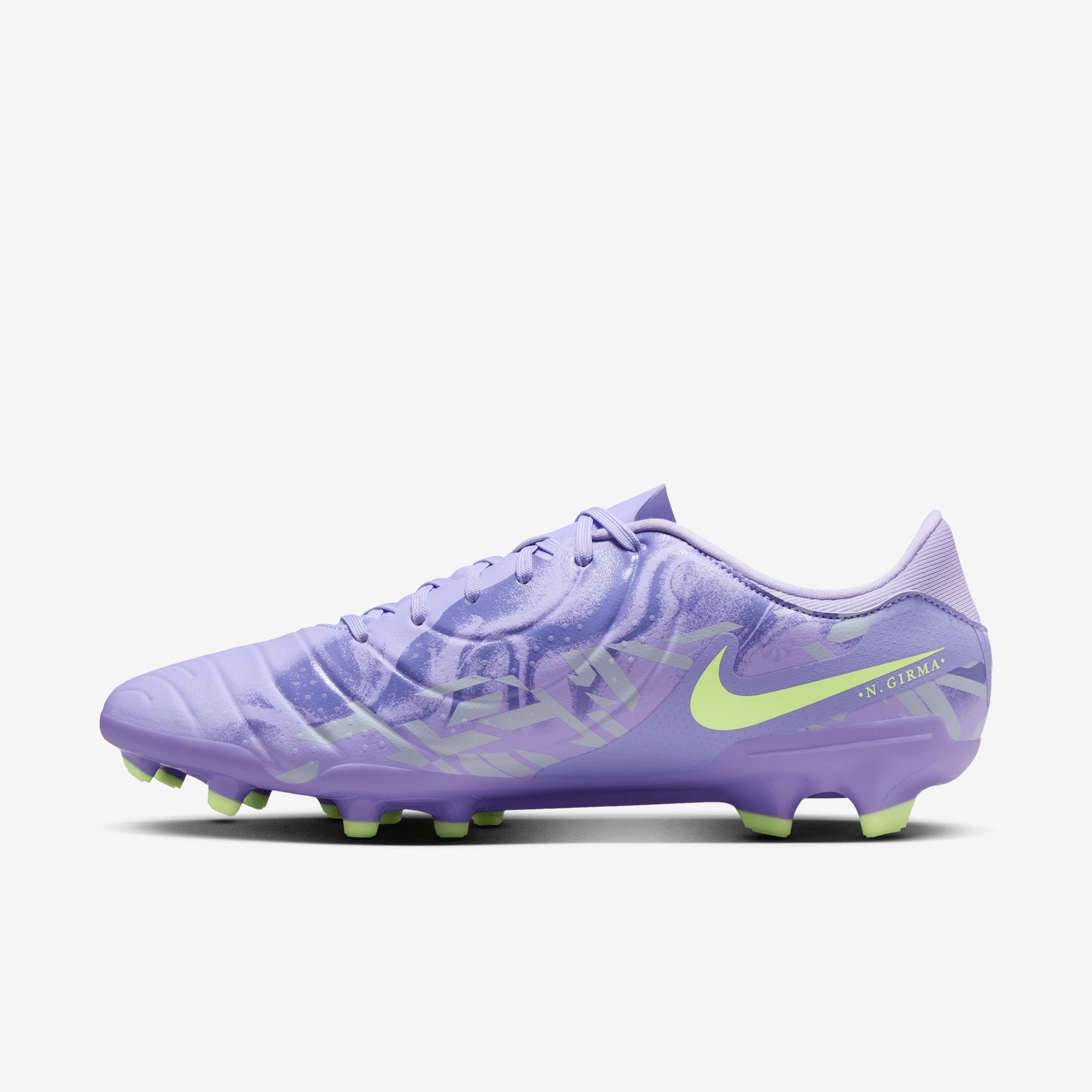 Nike United Tiempo Legend 10 Academy MG Low-Top Soccer Cleats - Purple Agate/Barely Volt