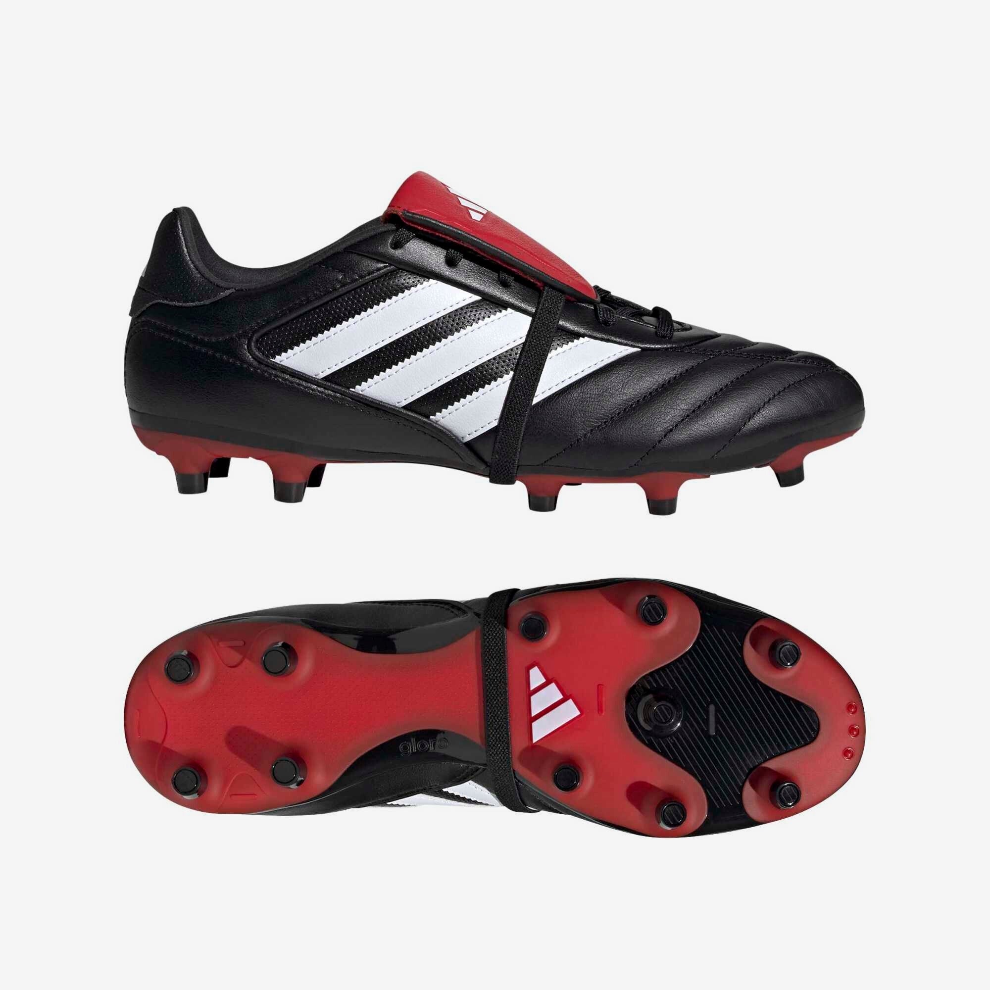 adidas Copa Gloro 2 Firm-Ground Low-Top Soccer Cleats - Core Black / Cloud White / Better Scarlet