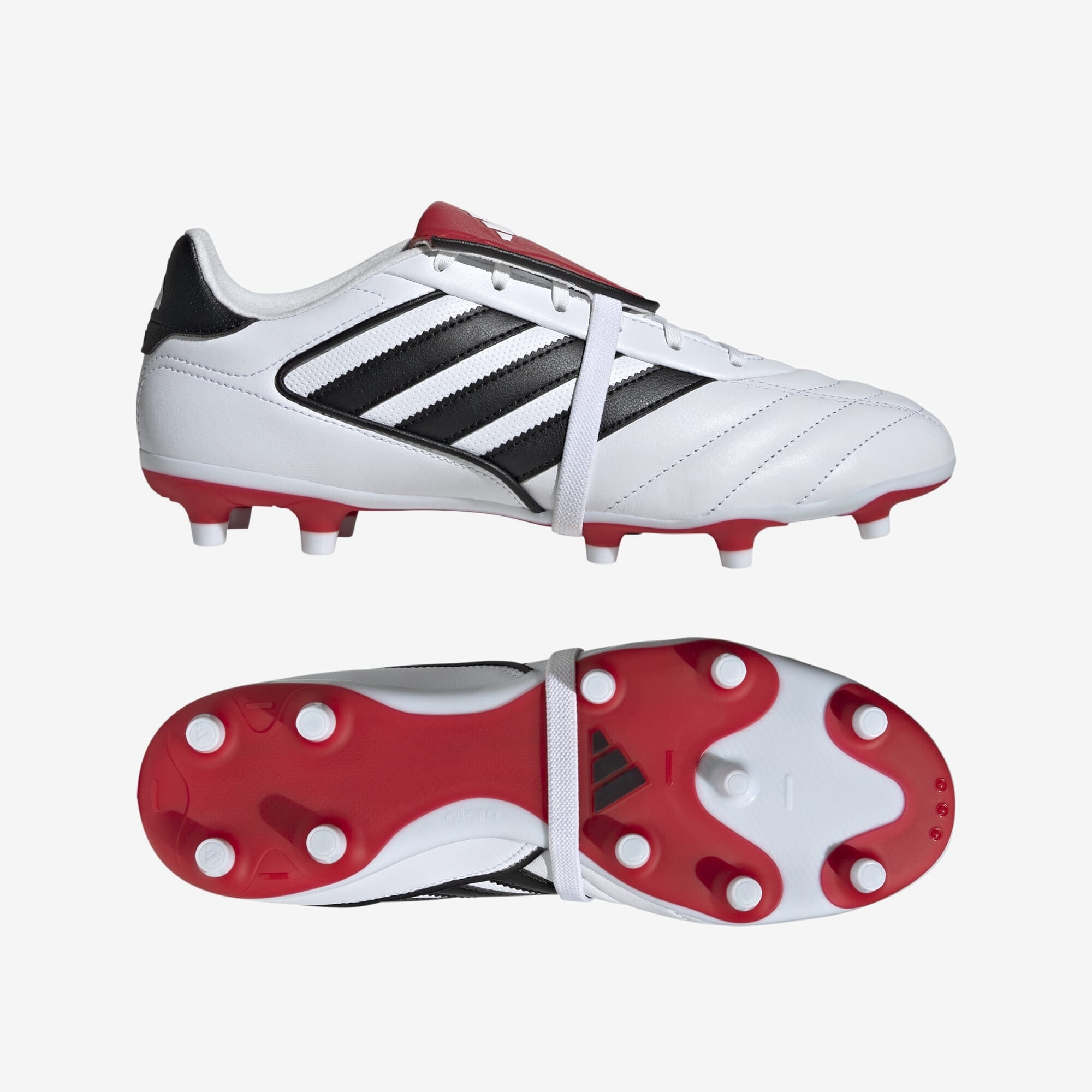 adidas Copa Gloro 2 Firm-Ground Low-Top Soccer Cleats - Cloud White / Core Black / Better Scarlet