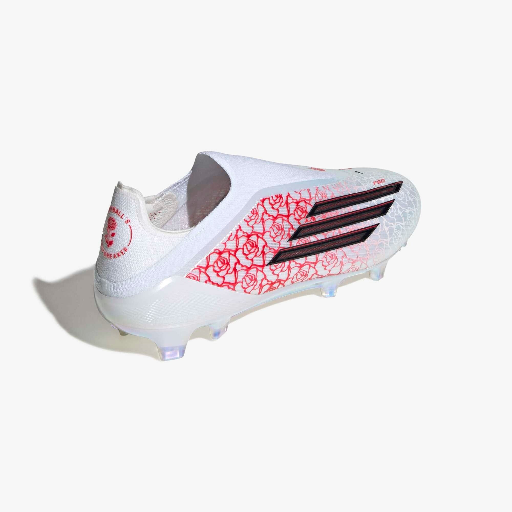 adidas F50 Elite Laceless LY Firm-Ground Low-Top Soccer Cleats - Cloud White / Core Black / Lucid Red