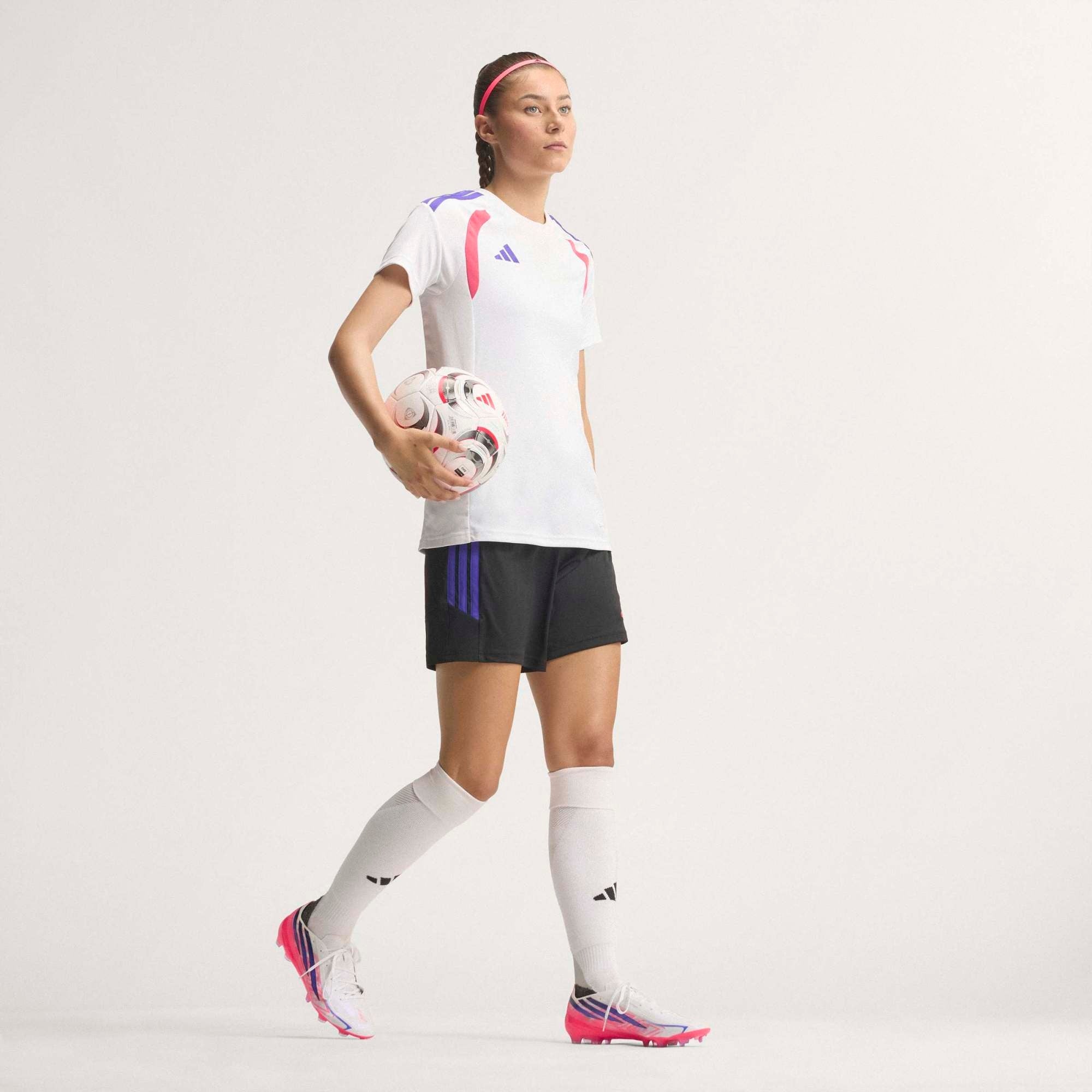 adidas F50 Hyperfast Pro Firm-Ground Low-Top Soccer Cleats - Ftwr White / Solar Purple / Solar Turbo