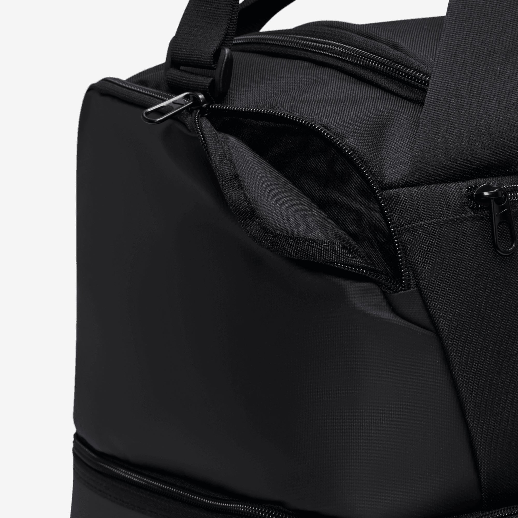 Nike Academy Team Soccer Hardcase Duffel Bag (Medium, 37L) - Black/Black/White