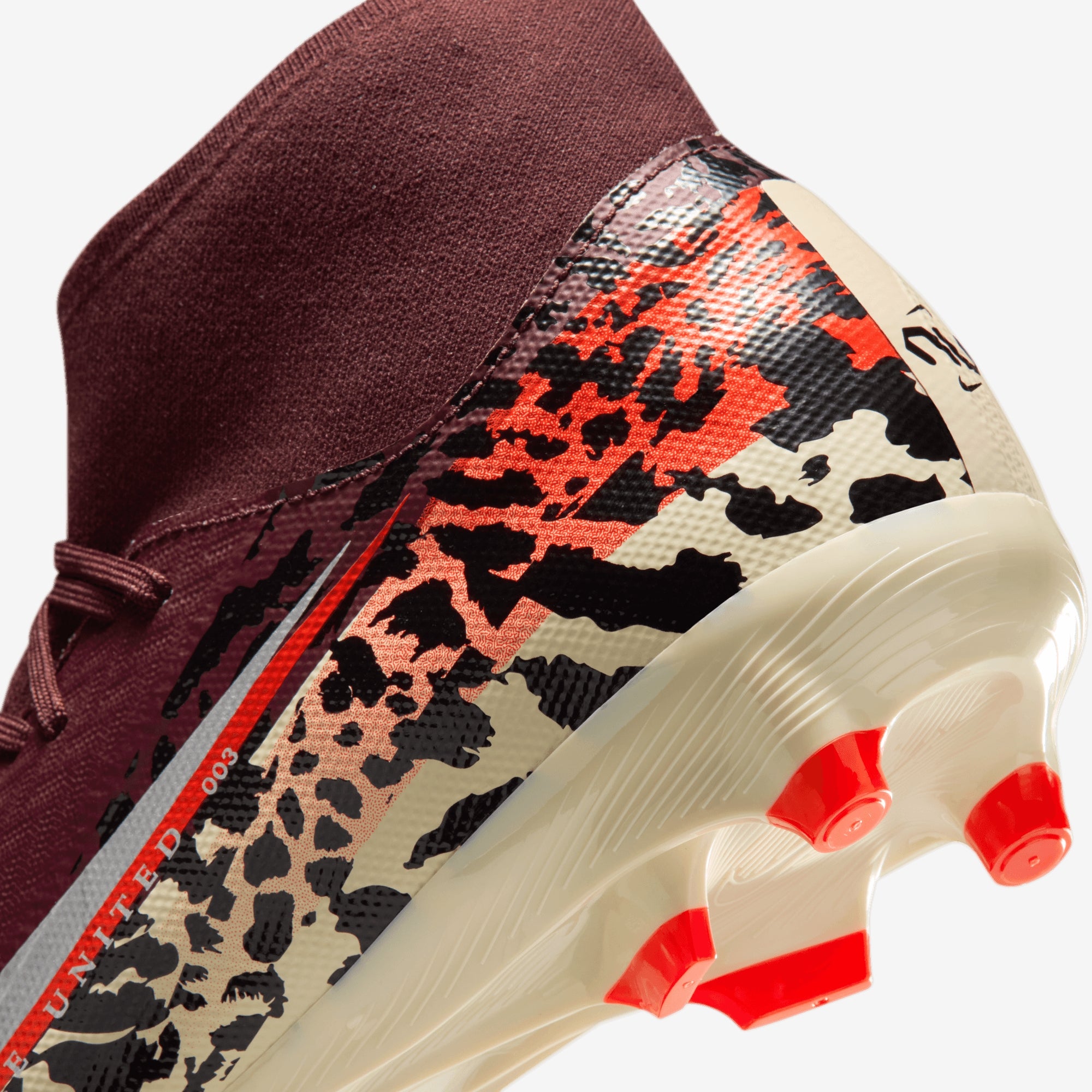 Nike United Mercurial Superfly 10 Academy Multi-Ground High-Top Soccer Cleats - Burgundy Crush/Metallic Silver
