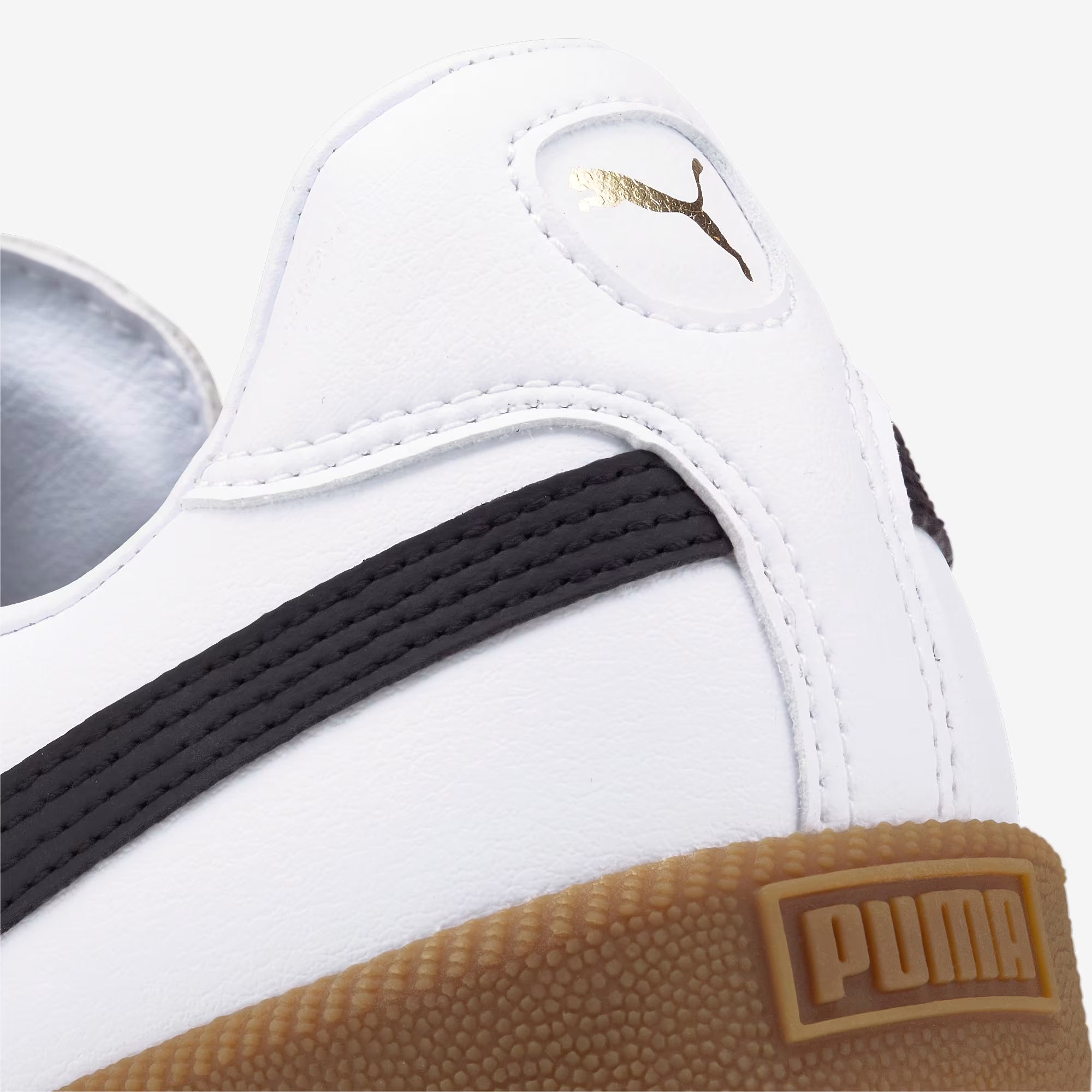 PUMA KING 21 Indoor/Court Low-Top Soccer Shoes - Puma White-Puma Black-Gum