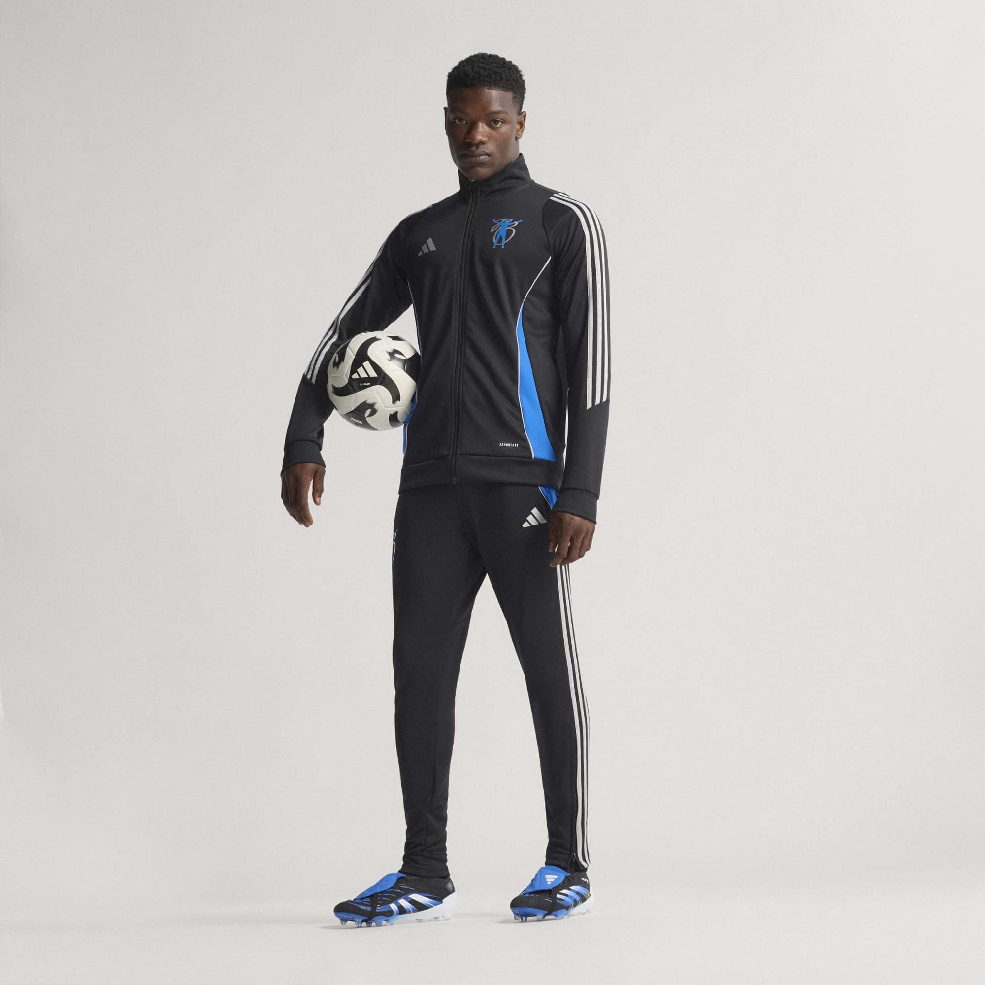 adidas Predator Elite JB Fold-Over Tongue Firm-Ground Low-Top Soccer Cleats - Core Black / Cloud White / Glow Blue