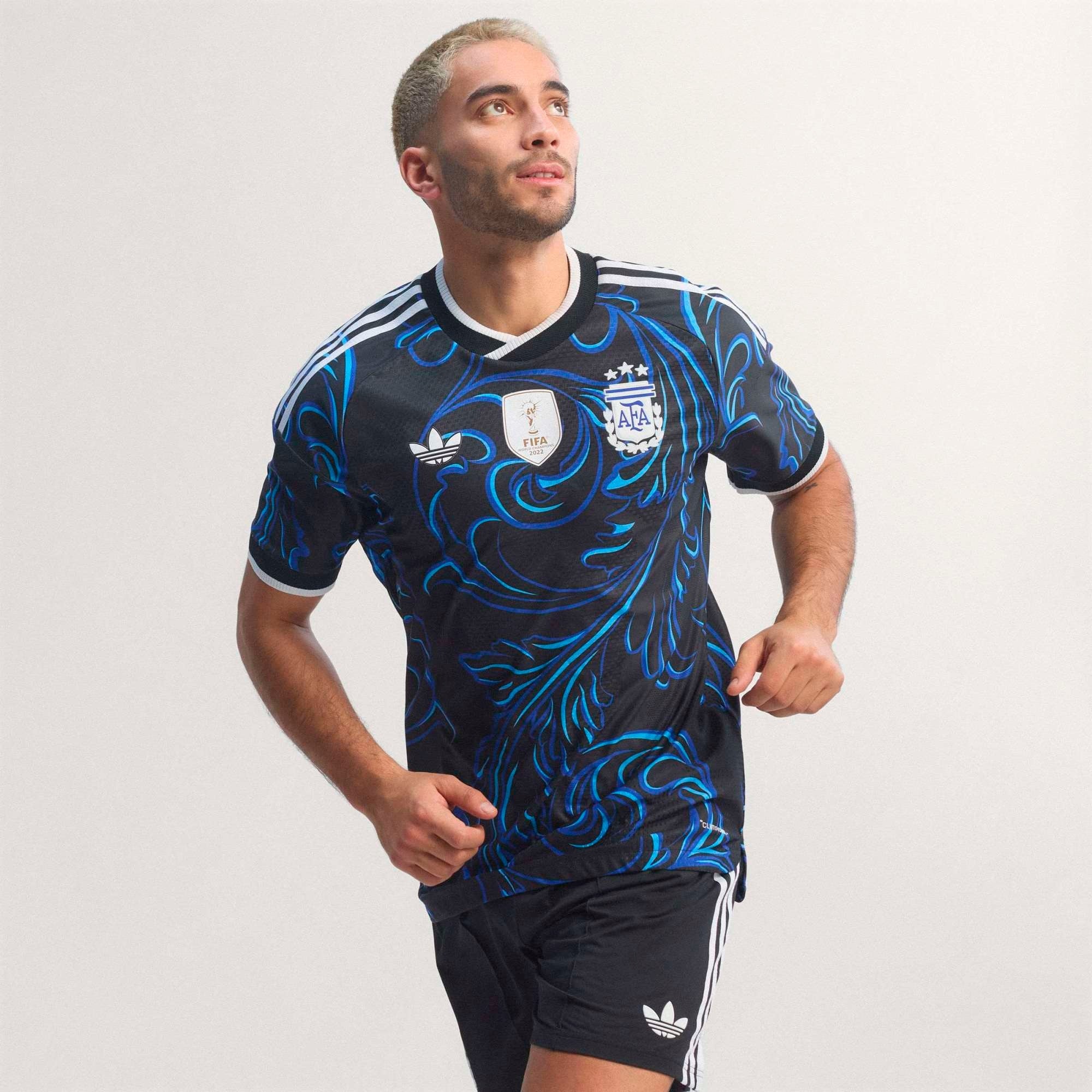 adidas Argentina 2026 Match Away Men's Soccer Authentic Jersey - Black / Lucid Blue / Blue Burst