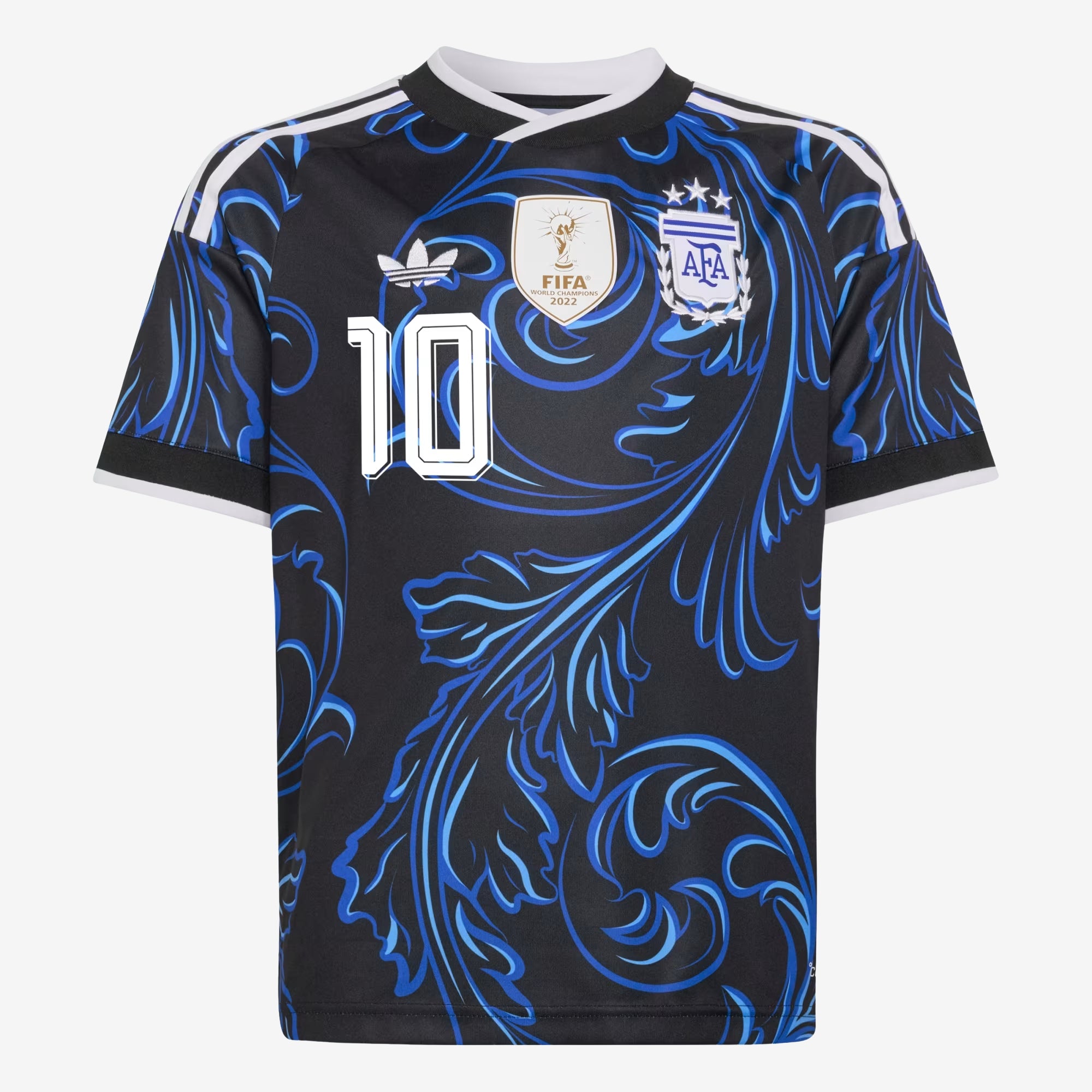 adidas Argentina 2026 Stadium Away Messi Big Kids' Soccer Jersey - Black / Lucid Blue / Blue Burst