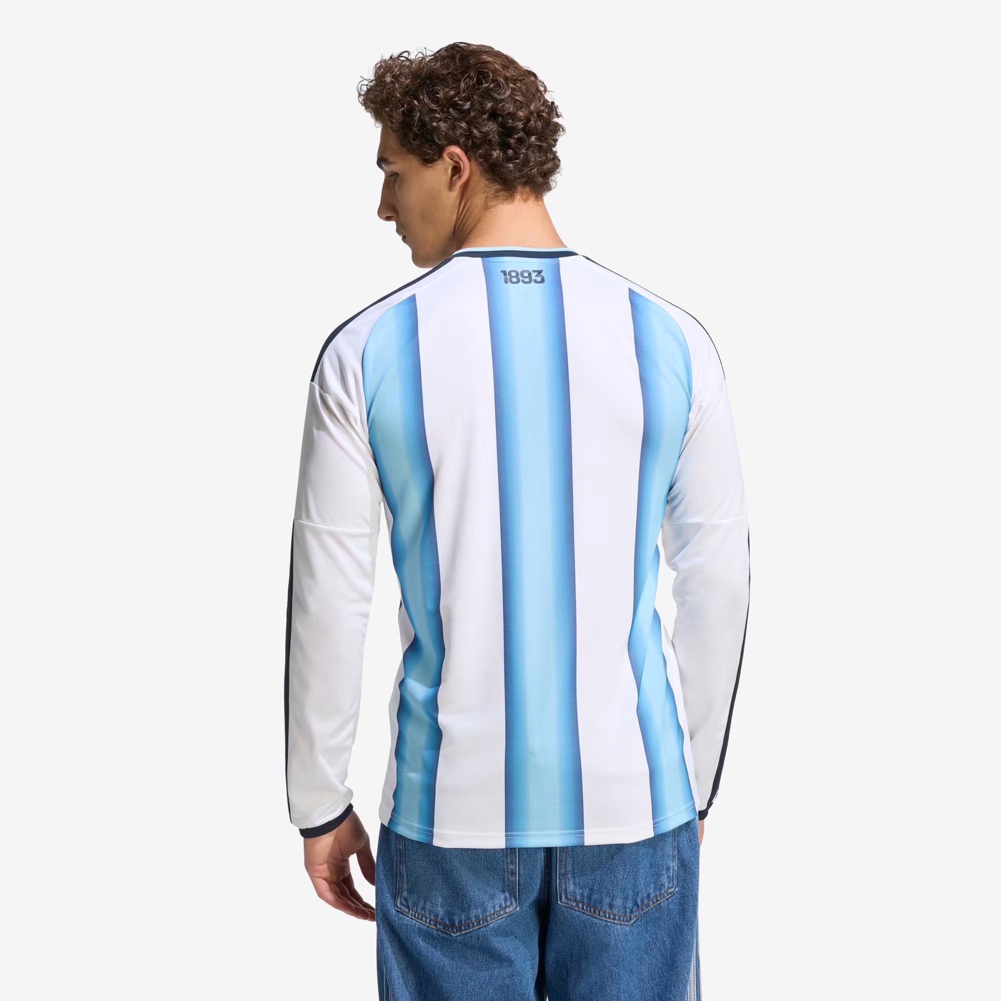 adidas Argentina 2026 Stadium Home Men's Soccer Long-Sleeve Jersey - White / Icey Blue / Light Blue