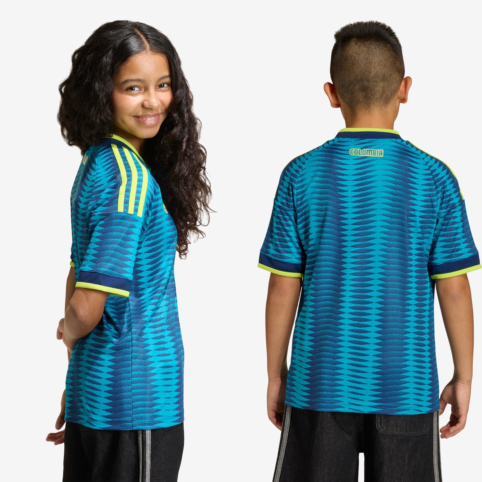 adidas Colombia 2026 Stadium Away Big Kids' Soccer Jersey - Mystery Petrol / Team Navy Blue 2