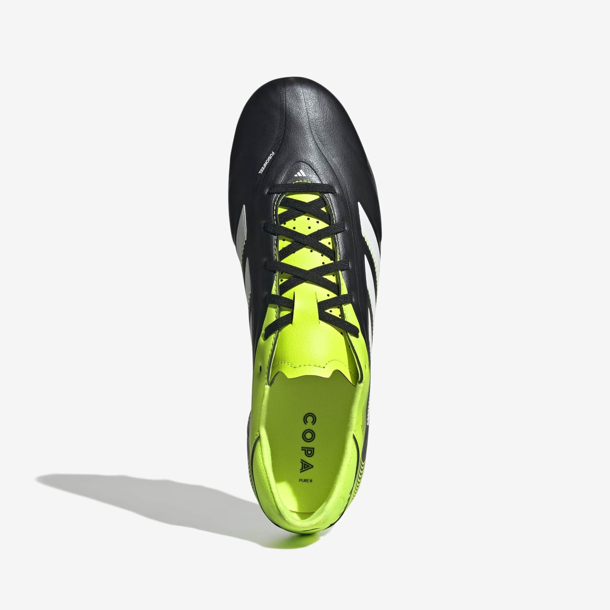 adidas Copa Pure 3 League Firm/Multi-Ground Low-Top Soccer Cleats - Core Black / Cloud White / Lucid Lemon