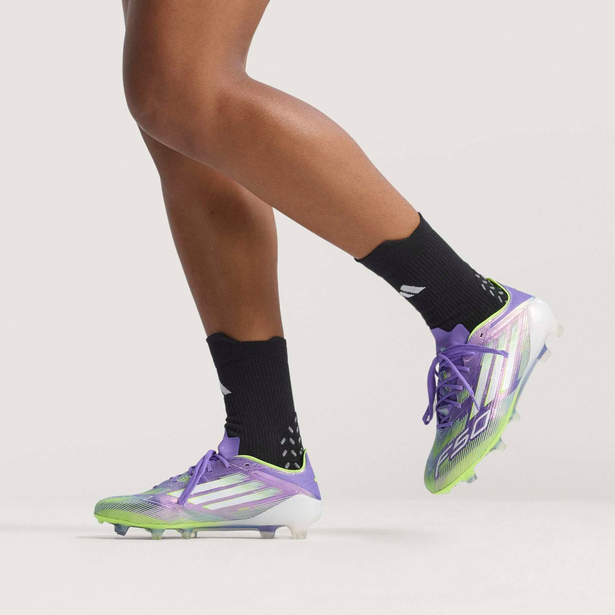 adidas F50 Elite Firm-Ground Low-Top Soccer Cleats - Purple Rush / Cloud White / Lucid Lemon