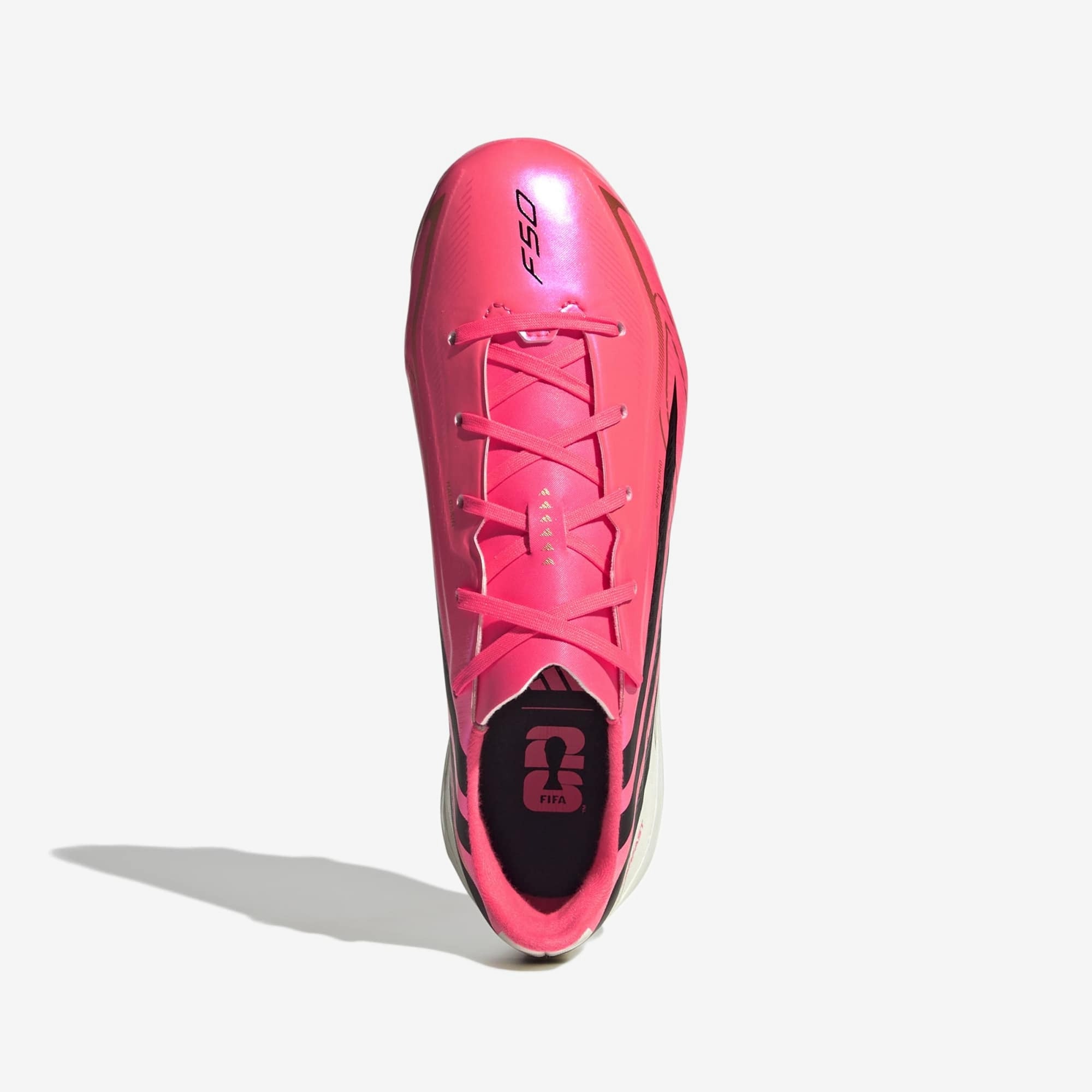 adidas F50 Hyperfast League Big Kids' Firm-Ground Low-Top Soccer Cleats - Solar Turbo / Core Black / Gold Met.