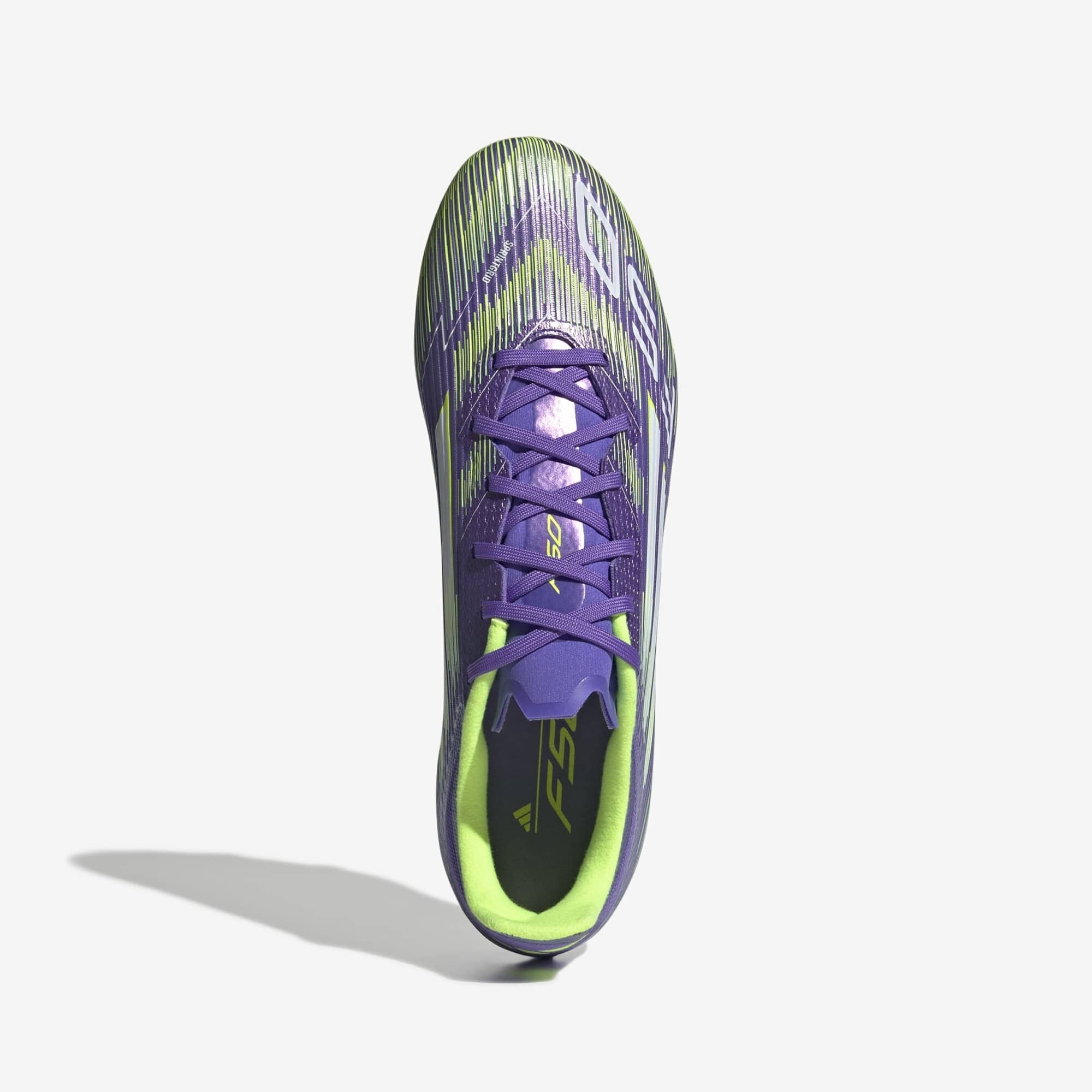adidas F50 League Firm/Multi-Ground Low-Top Soccer Cleats - Purple Rush / Cloud White / Lucid Lemon