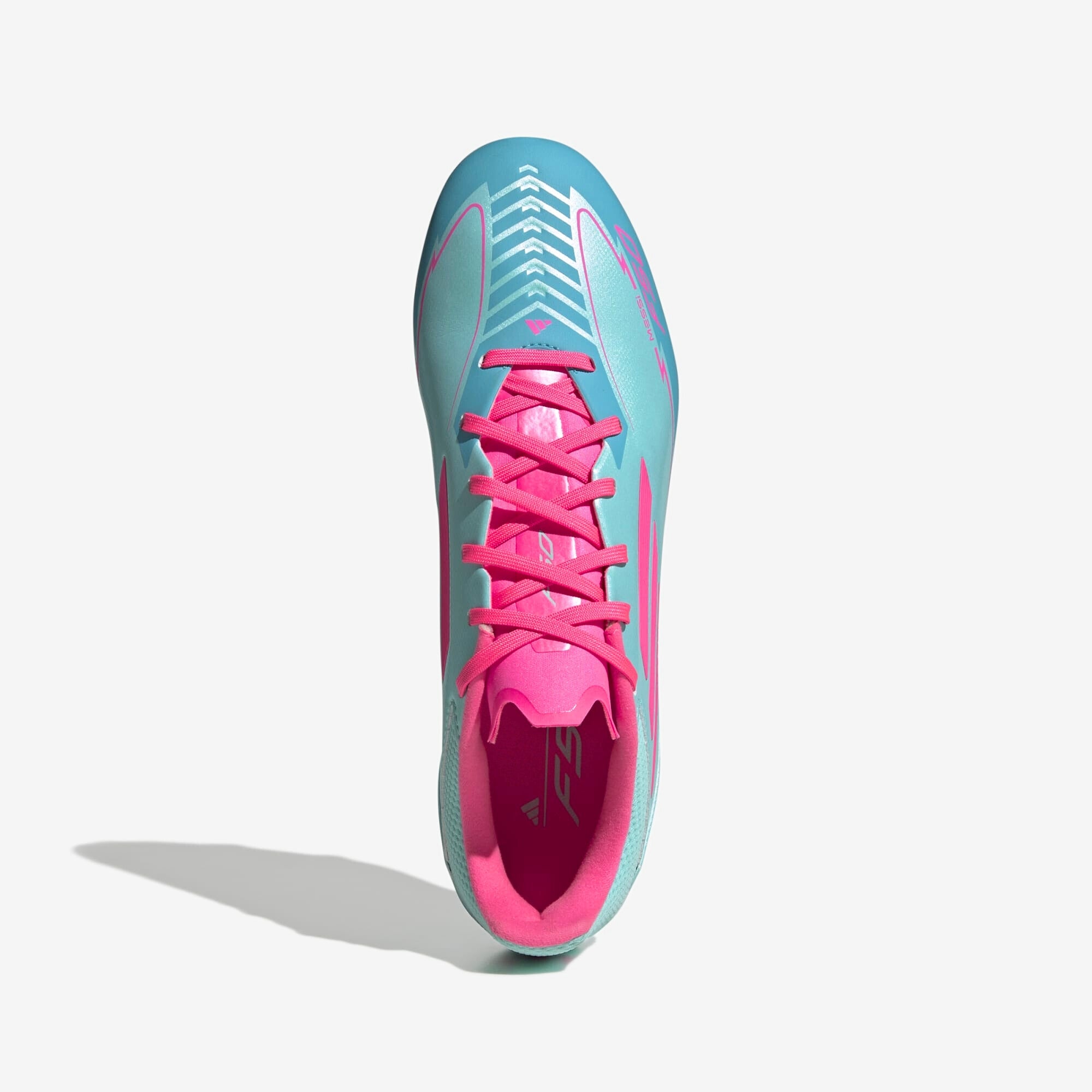 adidas F50 League Messi FG/MG Low-Top Soccer Cleats - Flash Aqua / Lucid Pink / Lucid Cyan