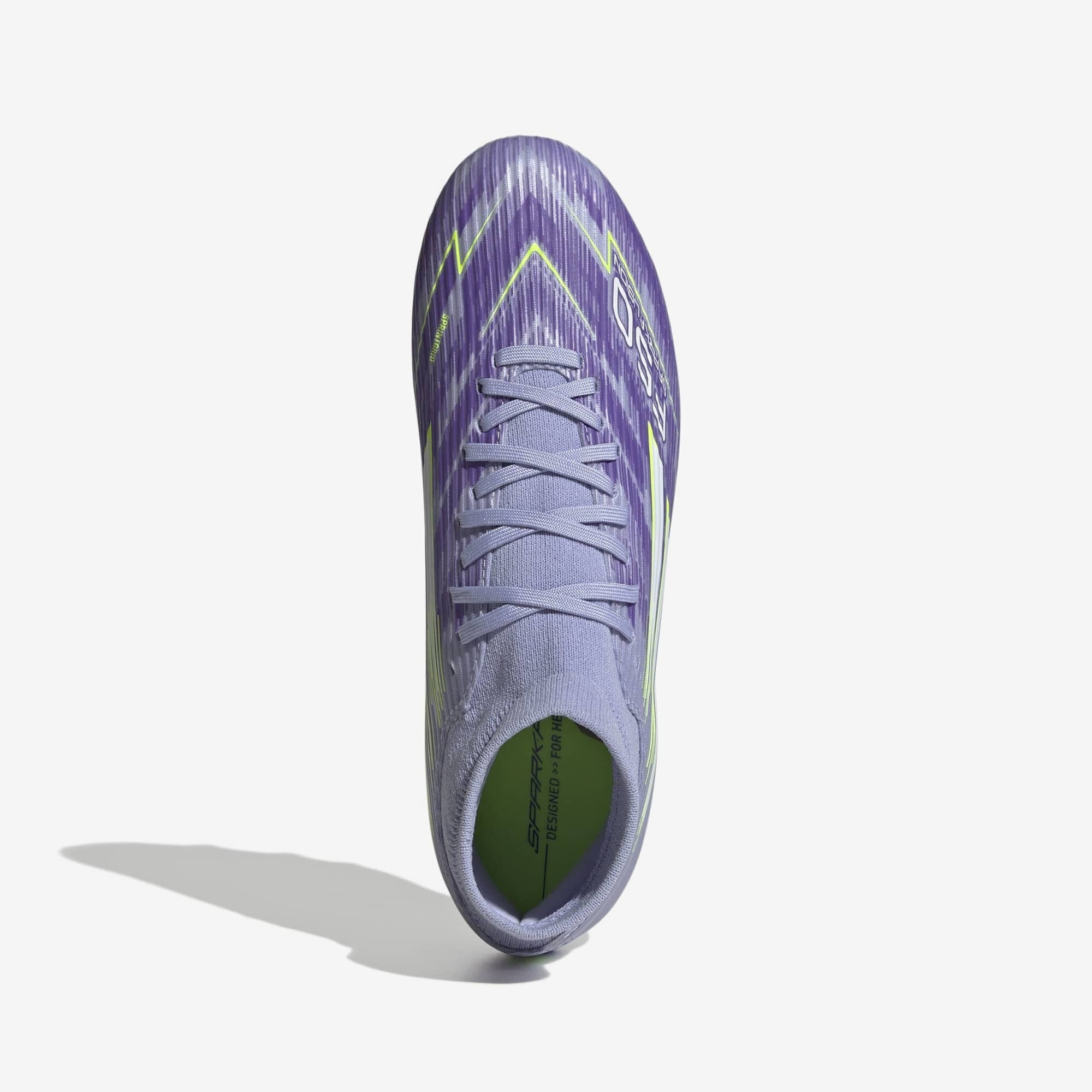 adidas F50 Sparkfusion League Firm Ground/Artificial Grass High-Top Soccer Cleats - Violet Tone / Lucid Lemon / Purple Rush