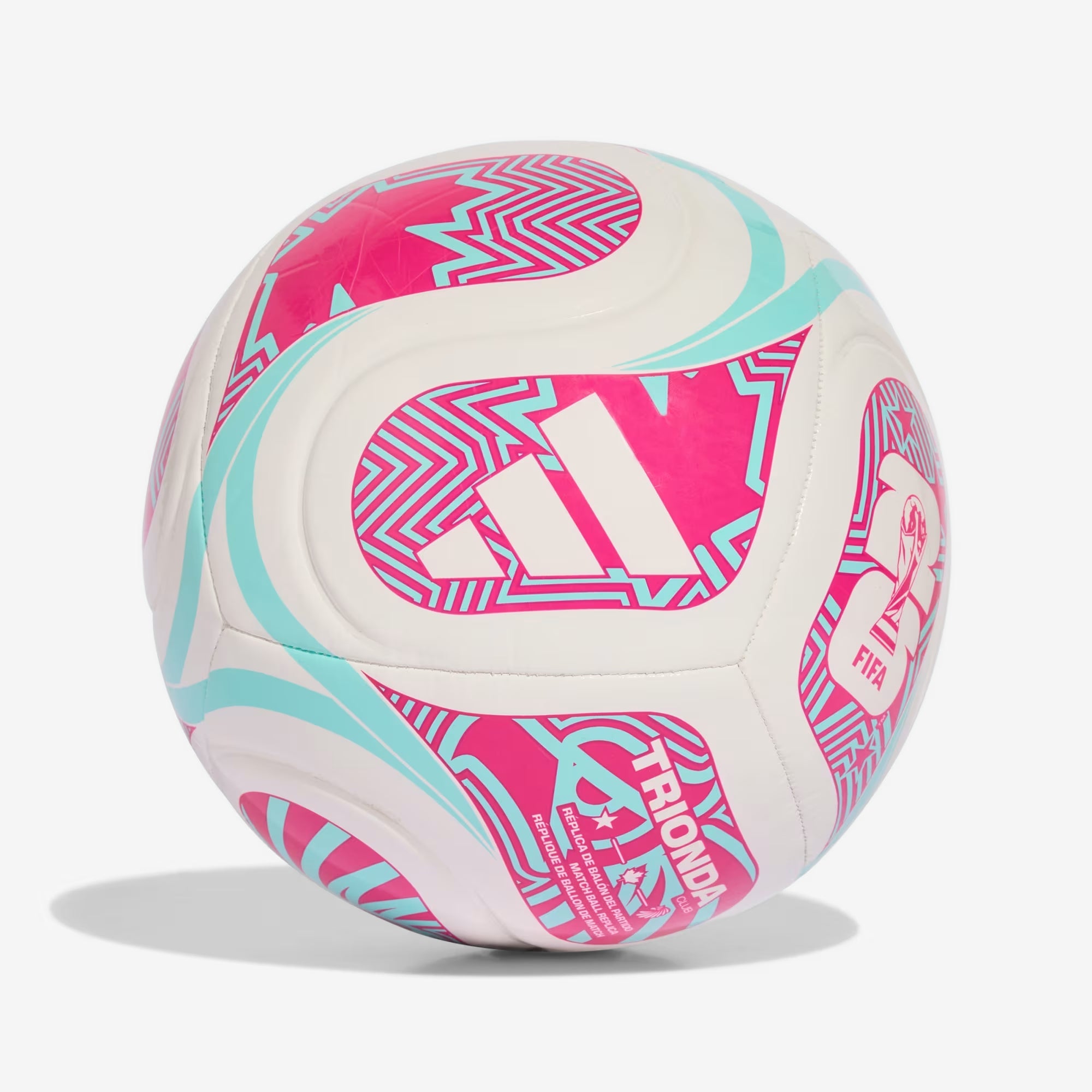 adidas FIFA World Cup 26™ Trionda Club Soccer Ball - White / Flash Aqua / Shock Pink