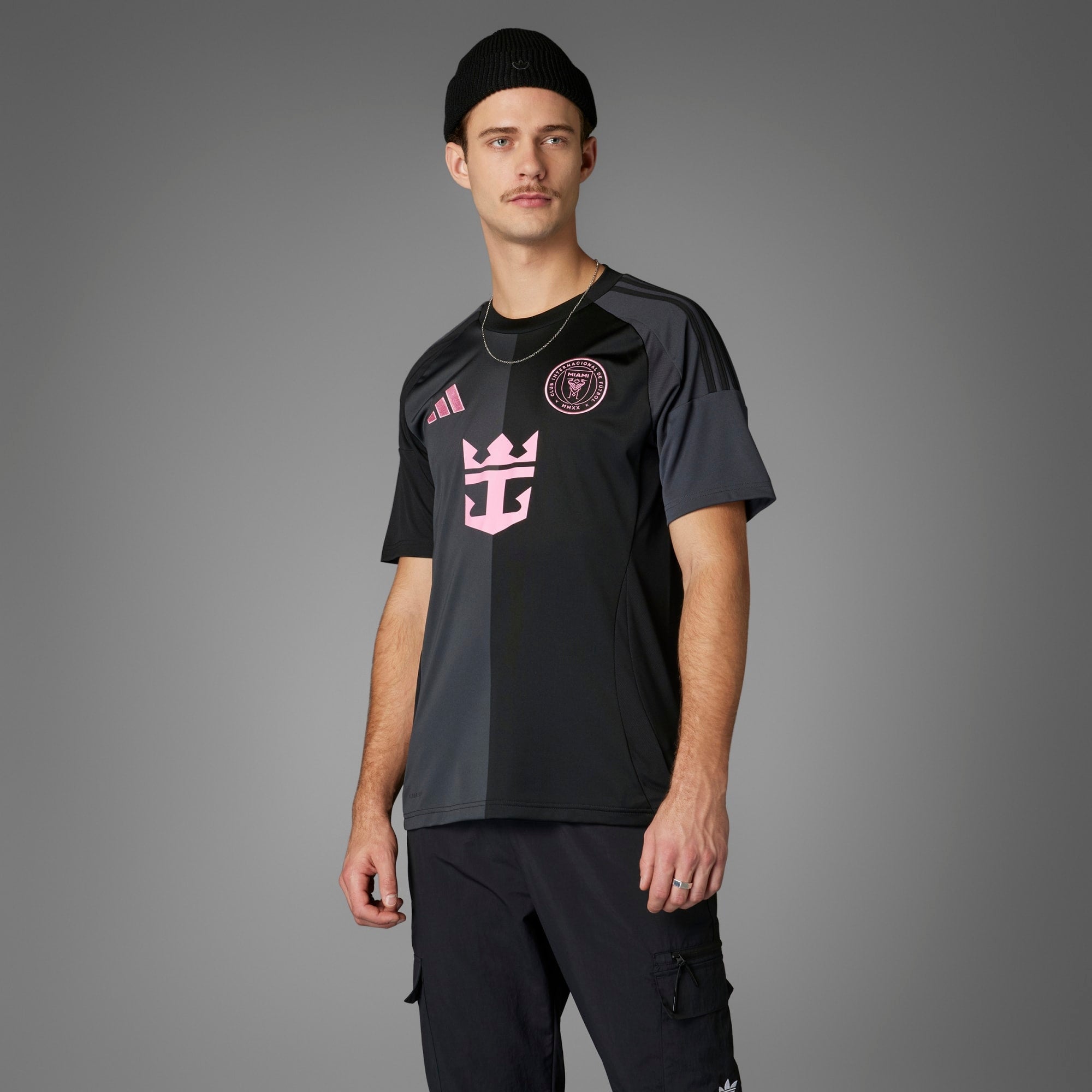 adidas Inter Miami CF 2025/26 Messi Stadium Away Men's AEROREADY Soccer Replica Jersey - Black