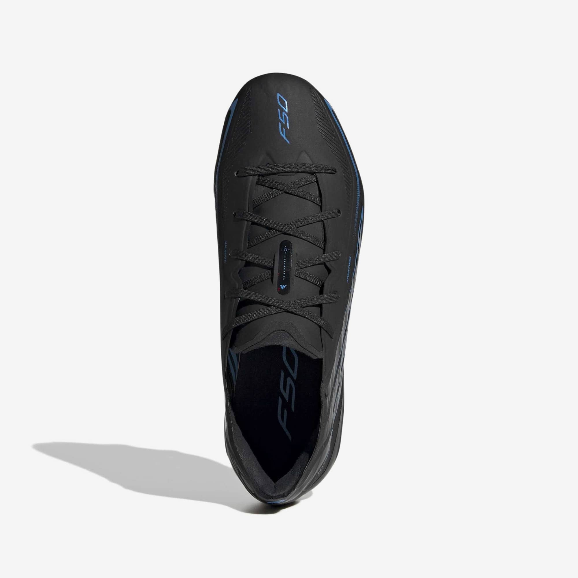 adidas Jr. F50 Hyperfast Elite Big Kids' Firm-Ground Low-Top Soccer Cleats - Core Black / Core Black / Lucid Ray Blue