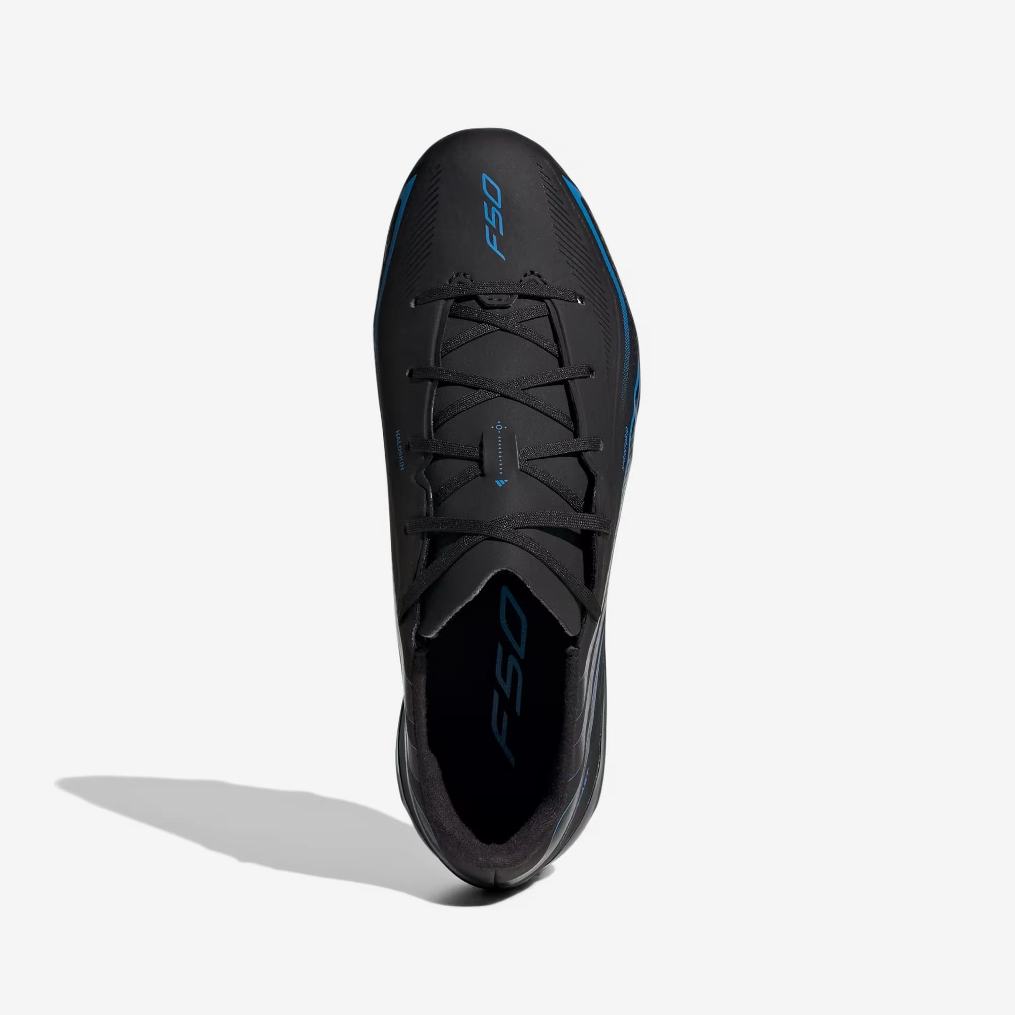 adidas Jr. F50 Hyperfast League Big Kids' Firm-Ground Low-Top Soccer Cleats - Core Black / Core Black / Lucid Ray Blue