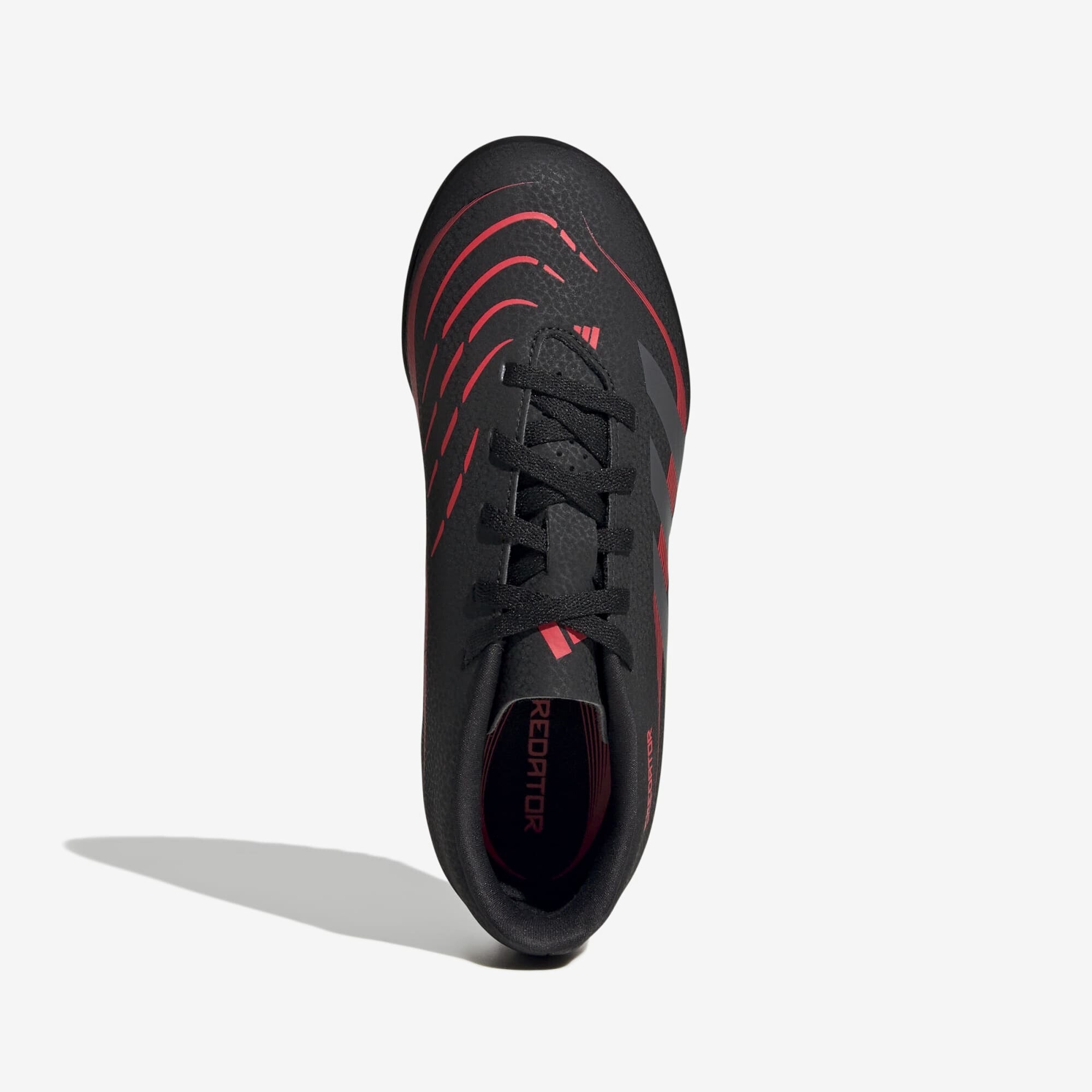 adidas Jr. Predator Club Big Kids' Turf Low-Top Soccer Shoes - Core Black / Grey Four / Lucid Red