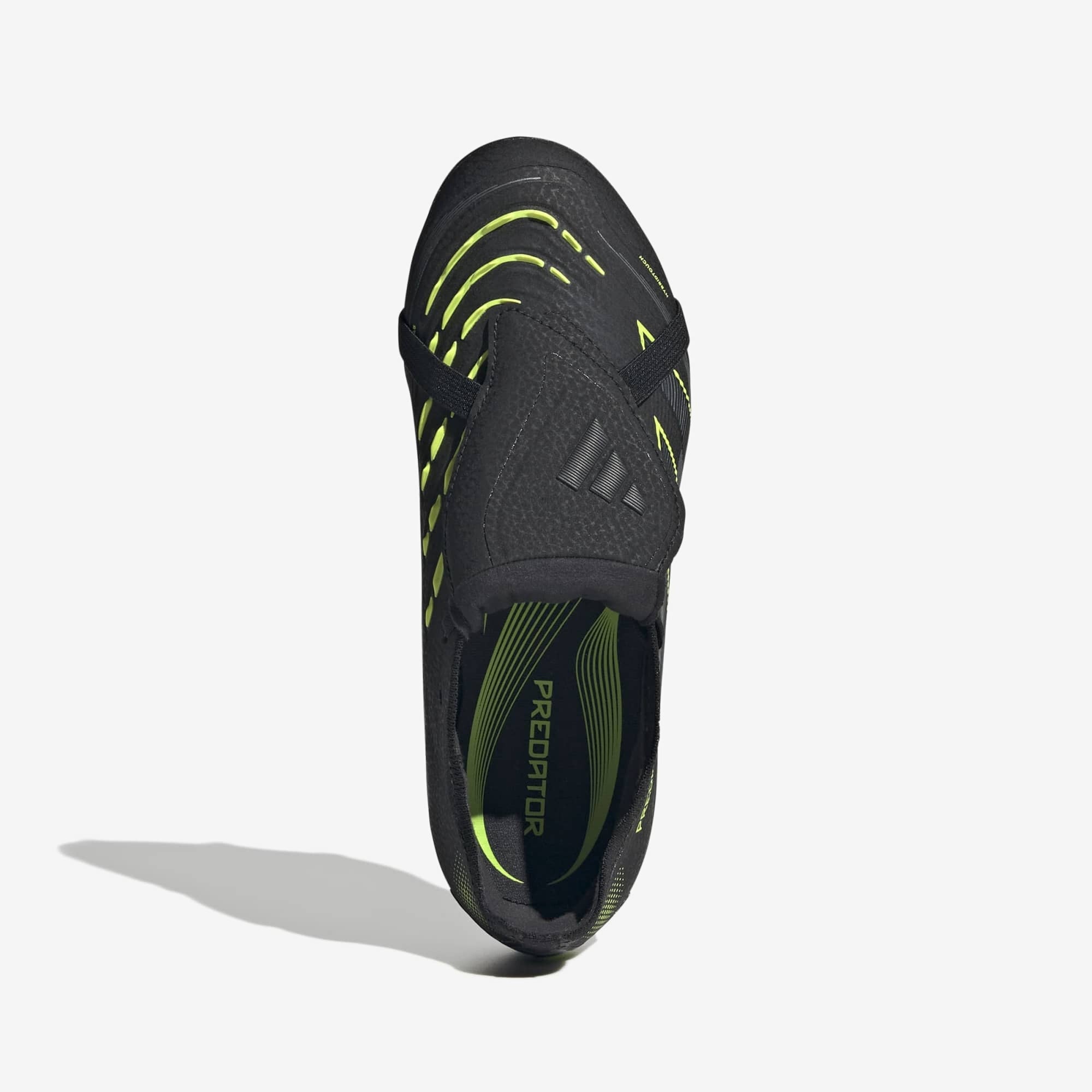 adidas Jr. Predator Elite Fold-Over Tongue Big Kids' Firm-Ground Low-Top Soccer Cleats - Core Black / Iron Met. / Lucid Lemon
