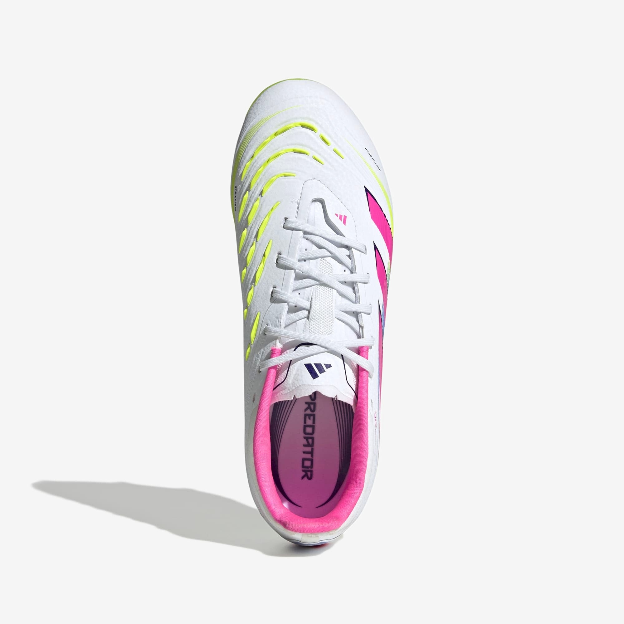 adidas Jr. Predator Elite Big Kids' FG Low-Top Soccer Cleats - Cloud White / Lucid Pink / Lucid Lemon