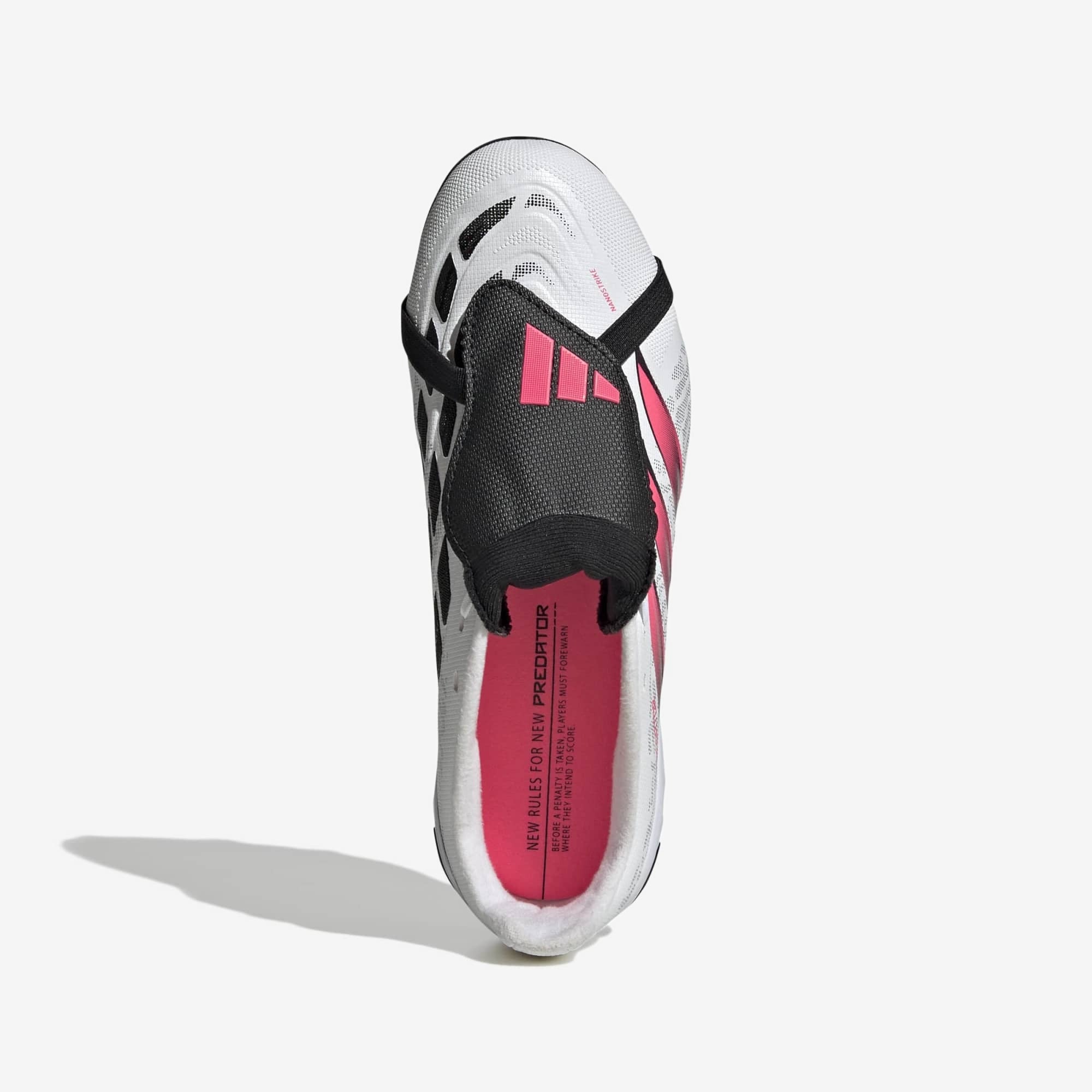 adidas Jr. Predator League Fold-Over Tongue Big Kids' Firm-Ground Low-Top Soccer Cleats - Cloud White / Solar Turbo / Core Black
