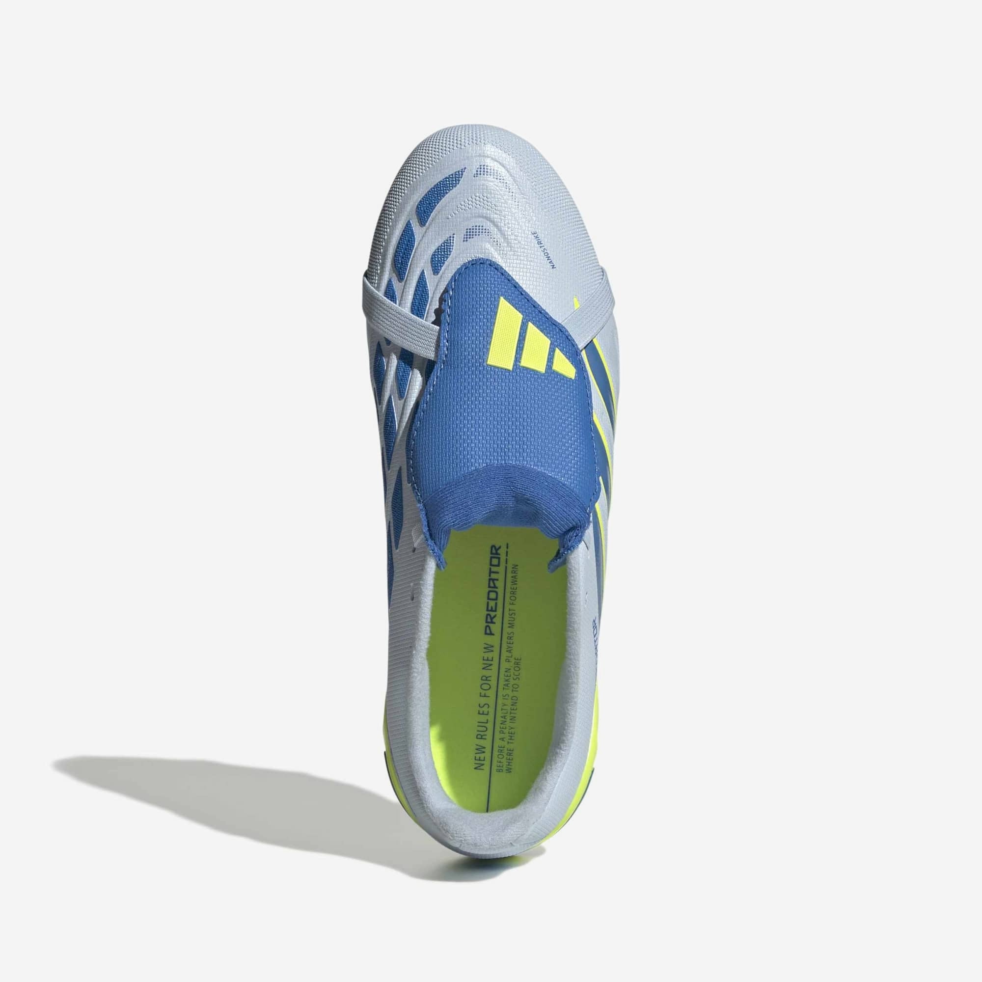 adidas Jr. Predator League Fold-Over Tongue Big Kids' Firm-Ground Low-Top Soccer Cleats - Crystal Sky / Ray Blue / Team Solar Yellow 2