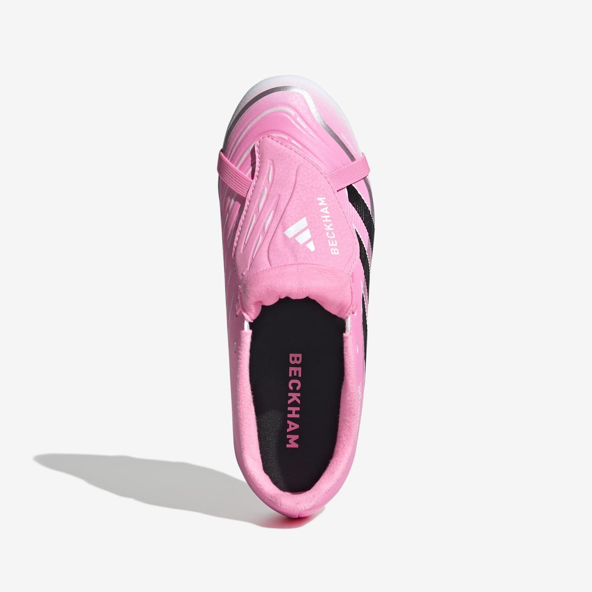 adidas Jr. Predator League Fold-Over Tongue Big Kids' Firm/Multi-Ground Low-Top Soccer Cleats - Beam Pink / Core Black / Cloud White
