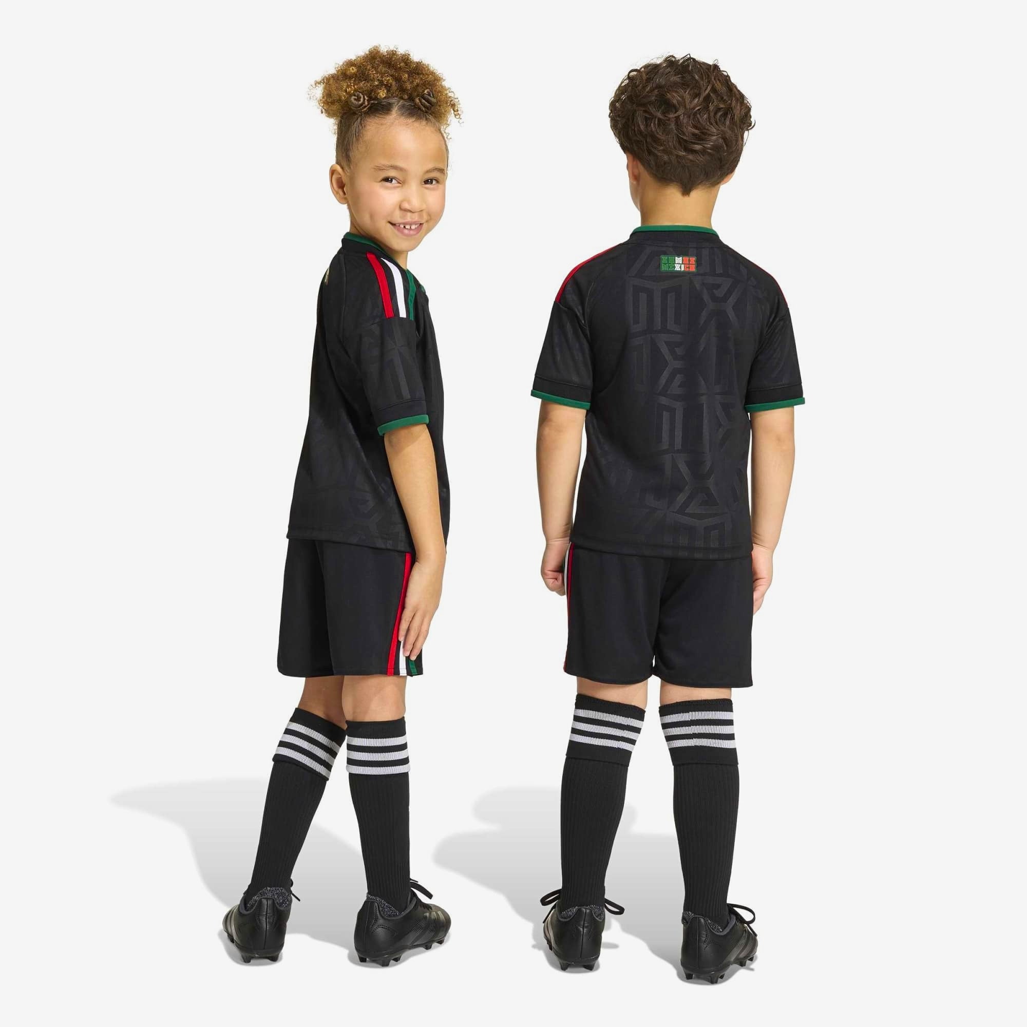 adidas Mexico 2026 Stadium Third Mini Little/Big Kids' Soccer Kit - Black