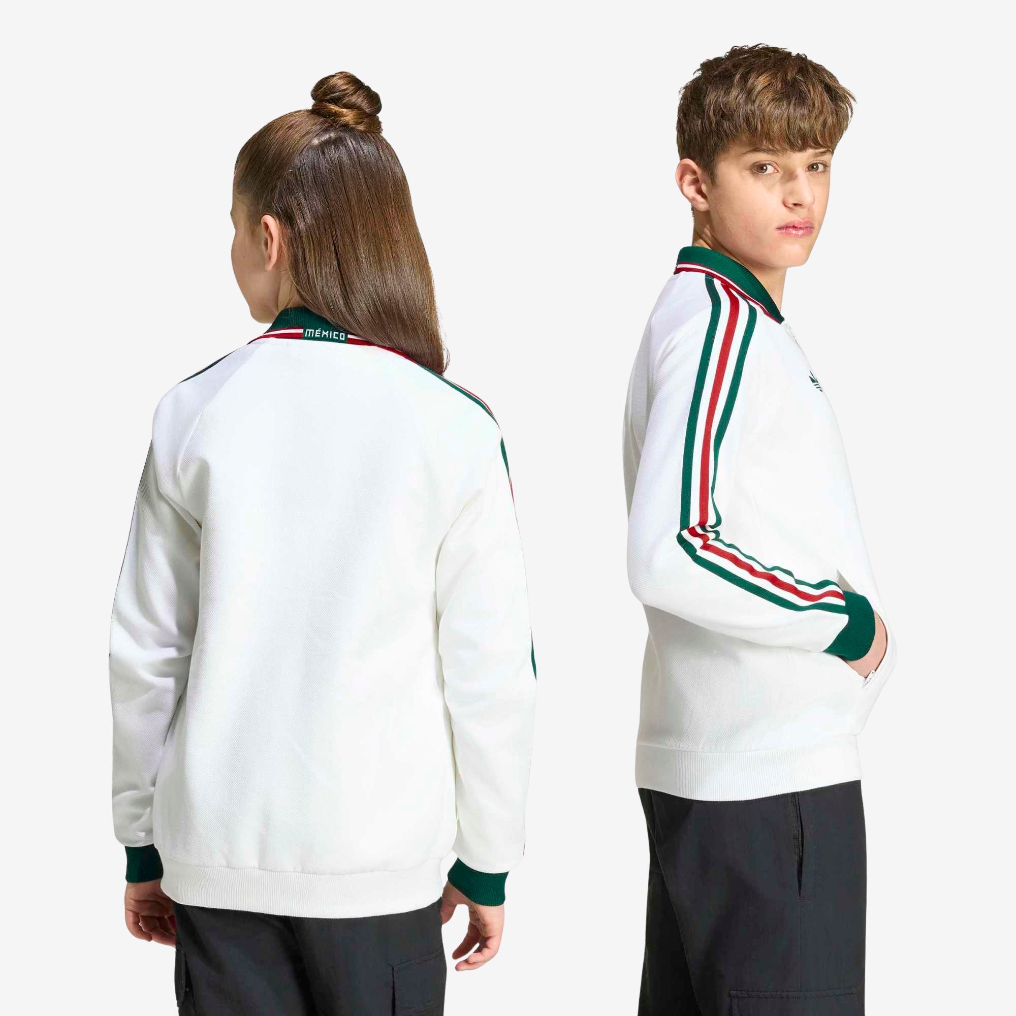 adidas Mexico Away Anthem Big Kids' Full-Zip Soccer Track Jacket - White