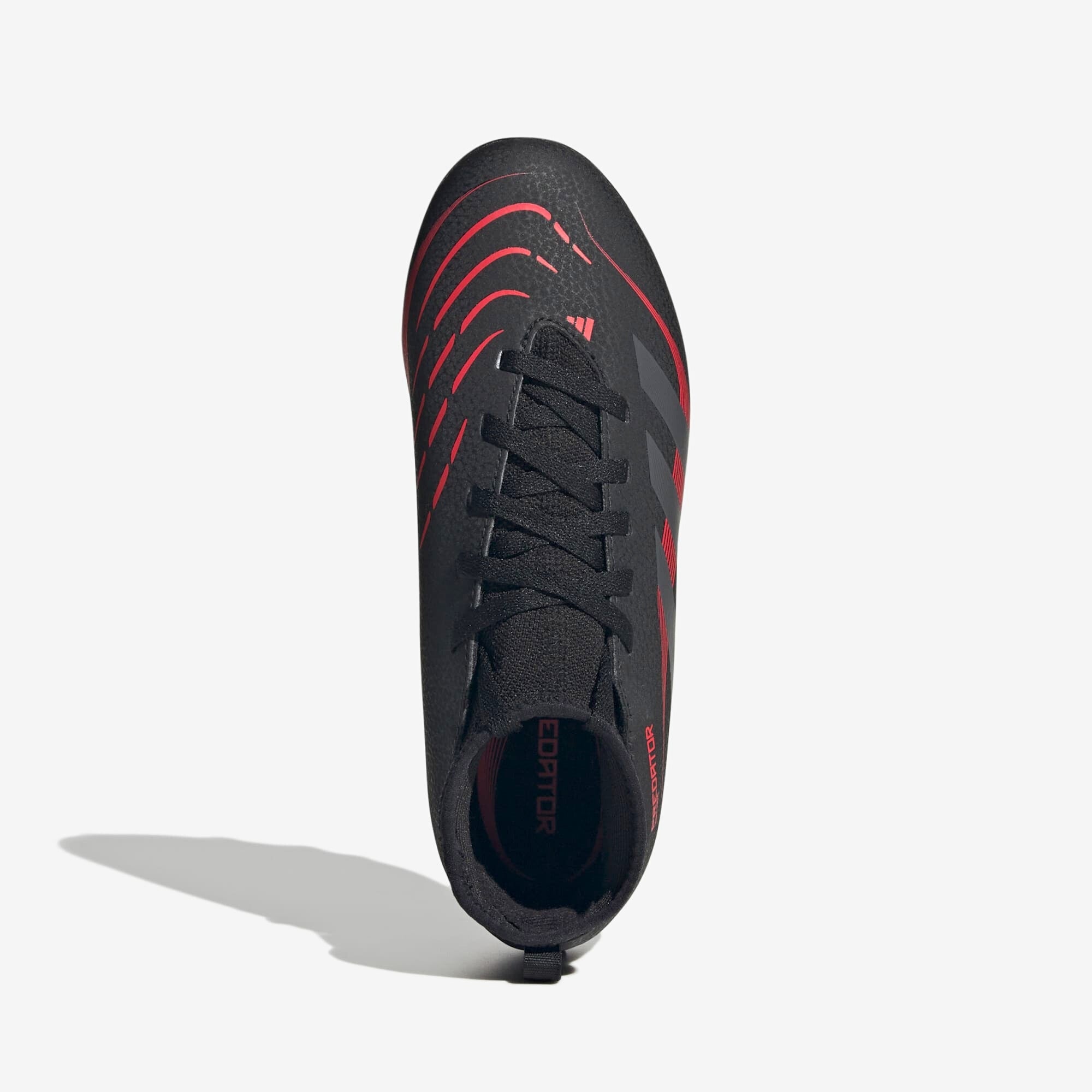adidas Jr. Predator Club Sock Little/Big Kids' FG/MG Low-Top Soccer Cleats - Core Black / Grey Four / Lucid Red