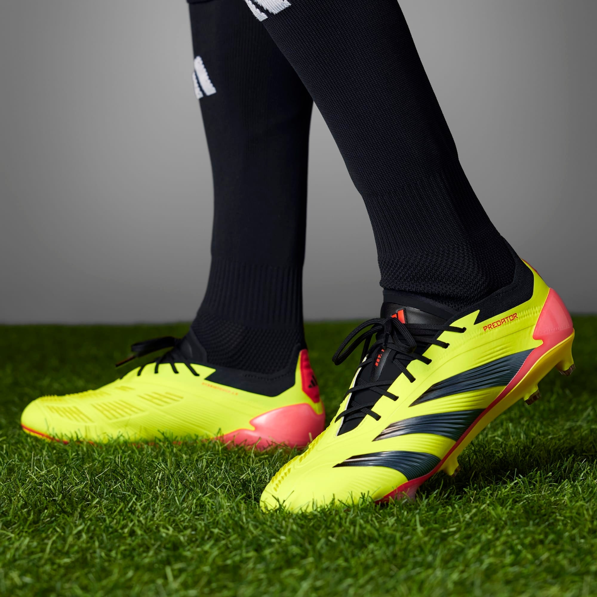 adidas Predator Elite Firm-Ground Low-Top Soccer Cleats - Team Solar Yellow 2 / Core Black / Solar Red