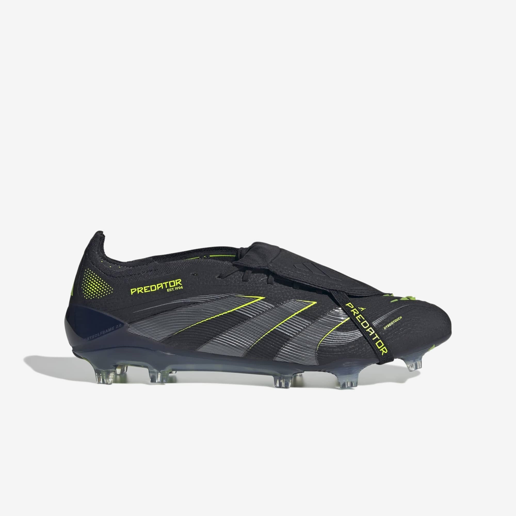 adidas Predator Elite Fold-Over Tongue Firm-Ground Low-Top Soccer Cleats - Core Black / Carbon / Lucid Lemon