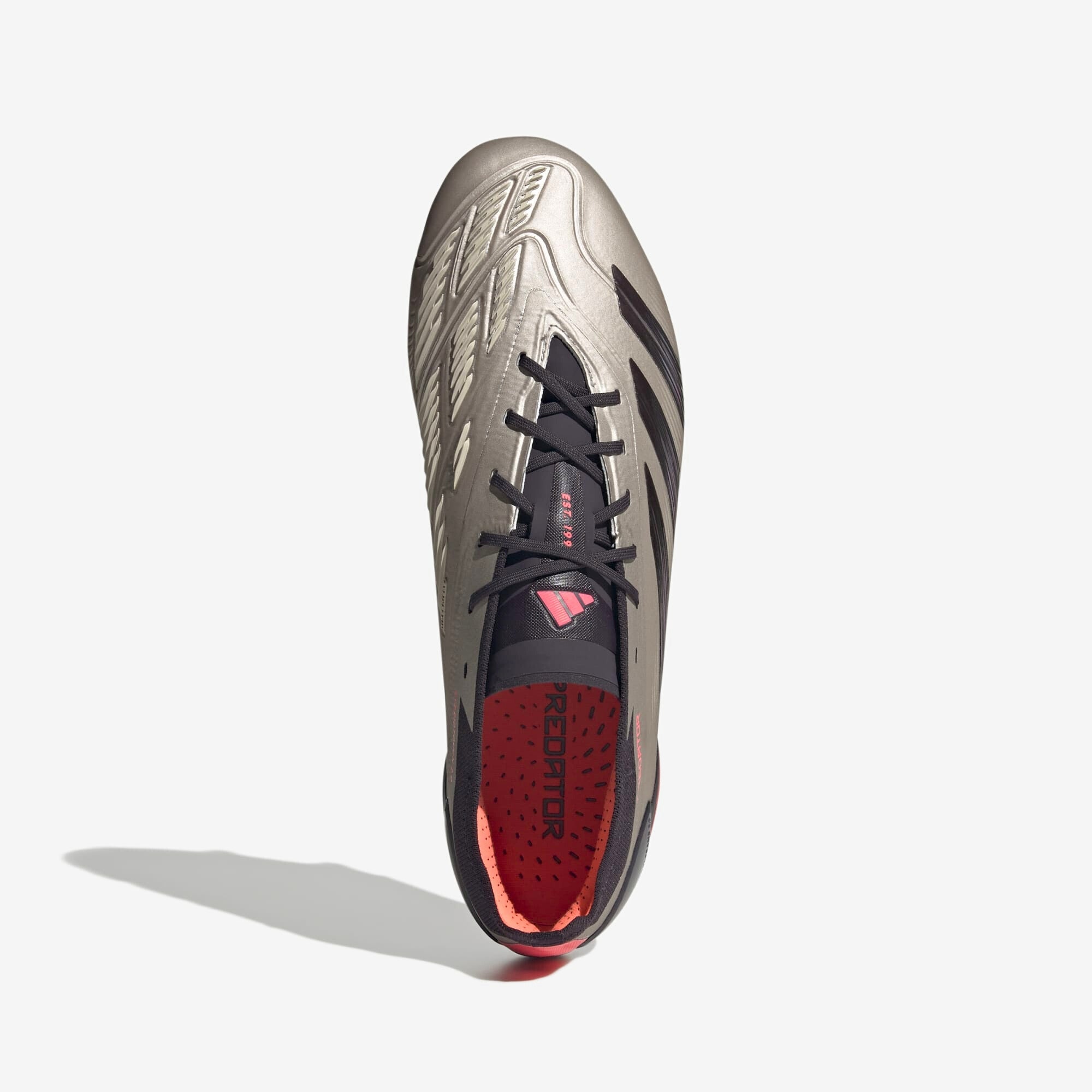 adidas Predator Elite FG Low-Top Soccer Cleats - Platinum Metallic / Aurora Black / Carbon