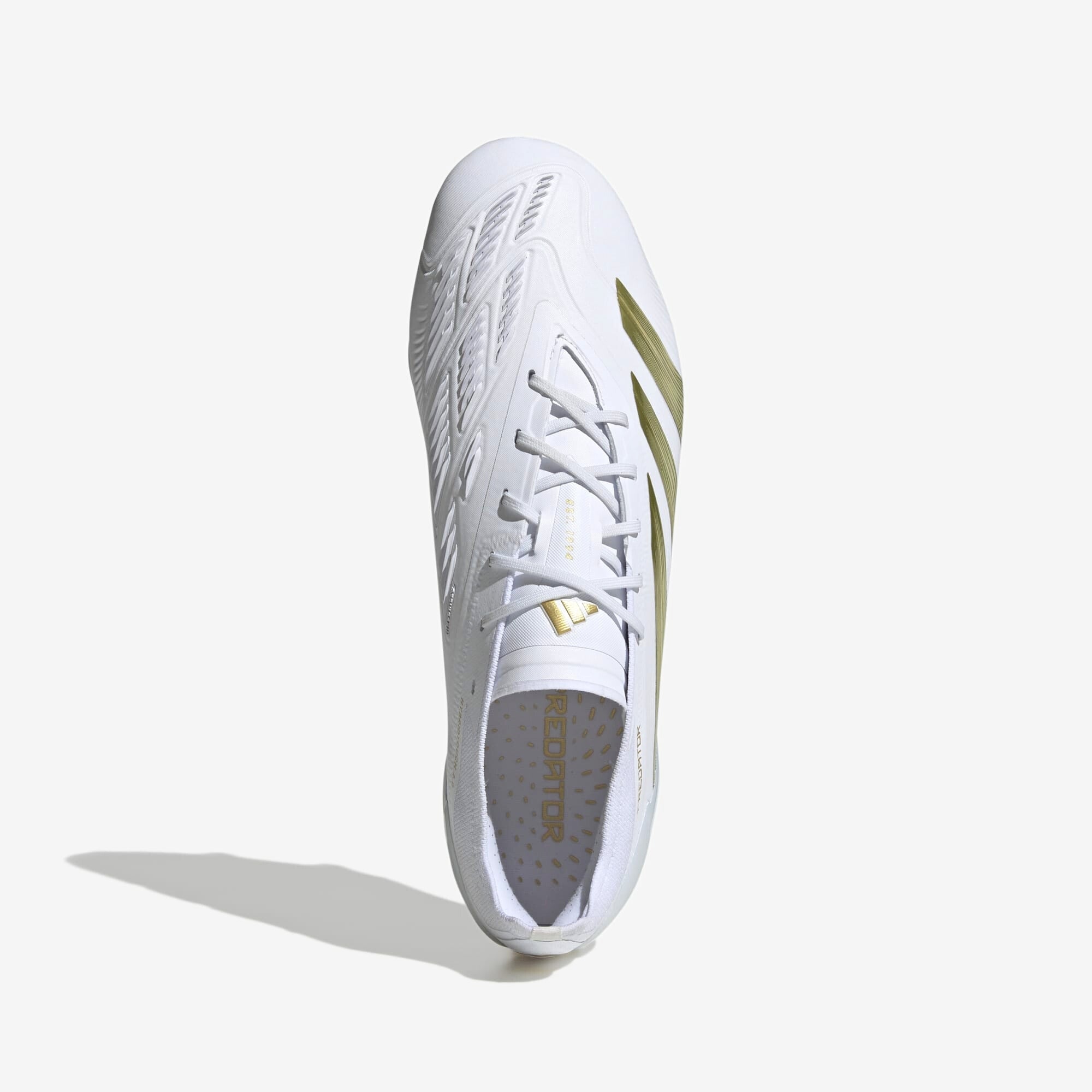 adidas Predator Elite FG Low-Top Soccer Cleats - Cloud White / Gold Metallic / Cloud White