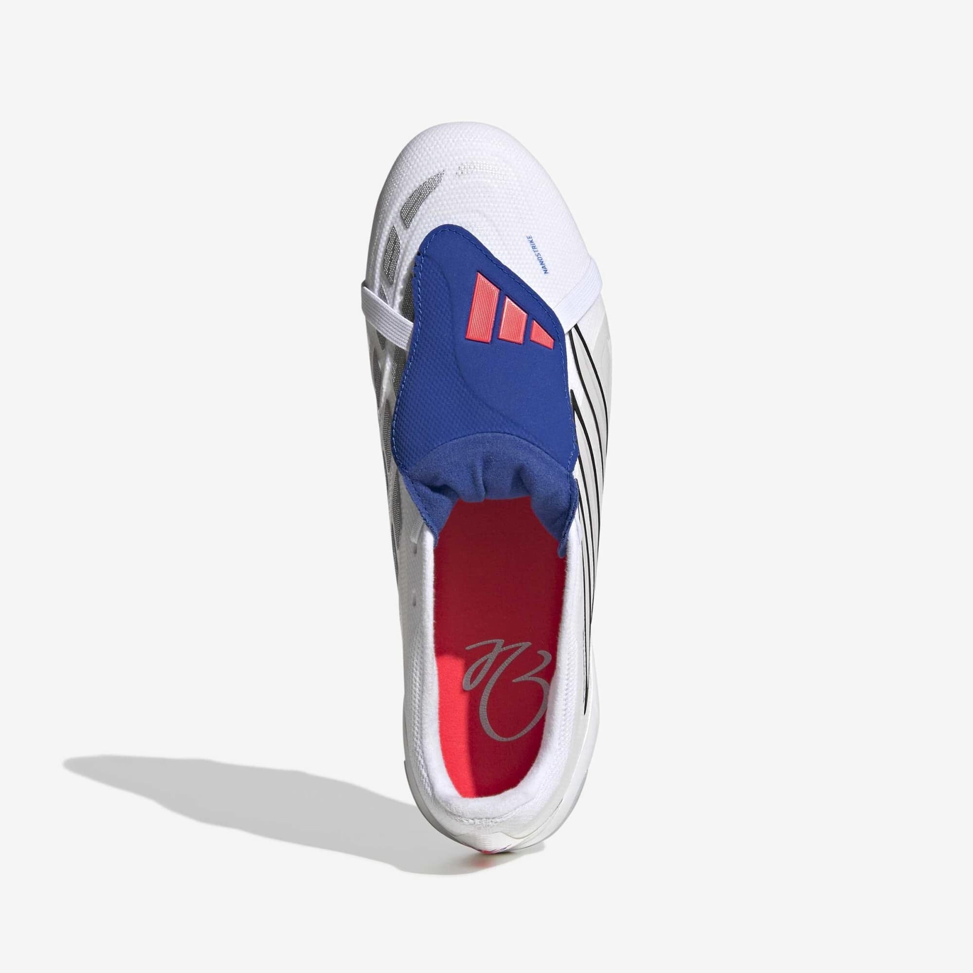 adidas Predator League Fold-Over Tongue Firm-Ground Low-Top Soccer Cleats - Cloud White / Zero Metalic / Royal Blue