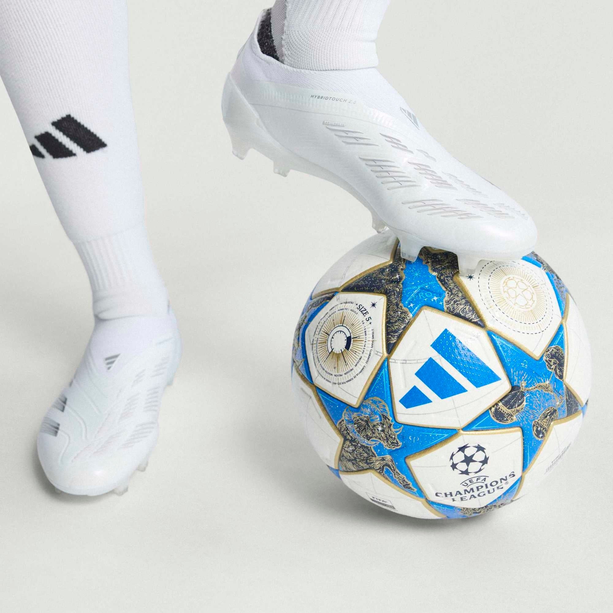 adidas UCL Pro 25/26 League Stage Soccer Ball - White / Dark Blue / Pantone / Gold Metallic