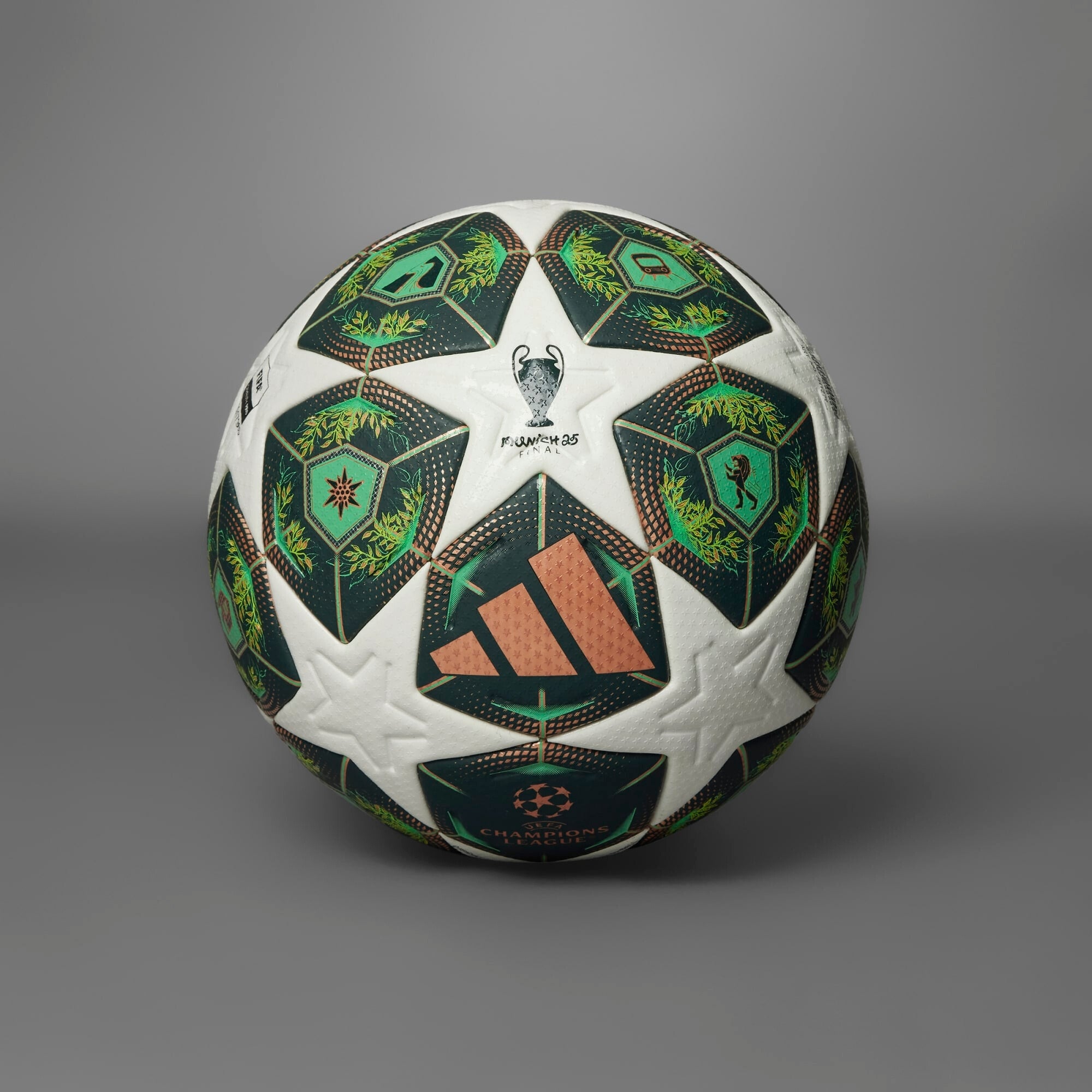 adidas UEFA Champions League Pro 24/25 Knockout Phase Soccer Ball - White / Shadow Green / Solar Slime