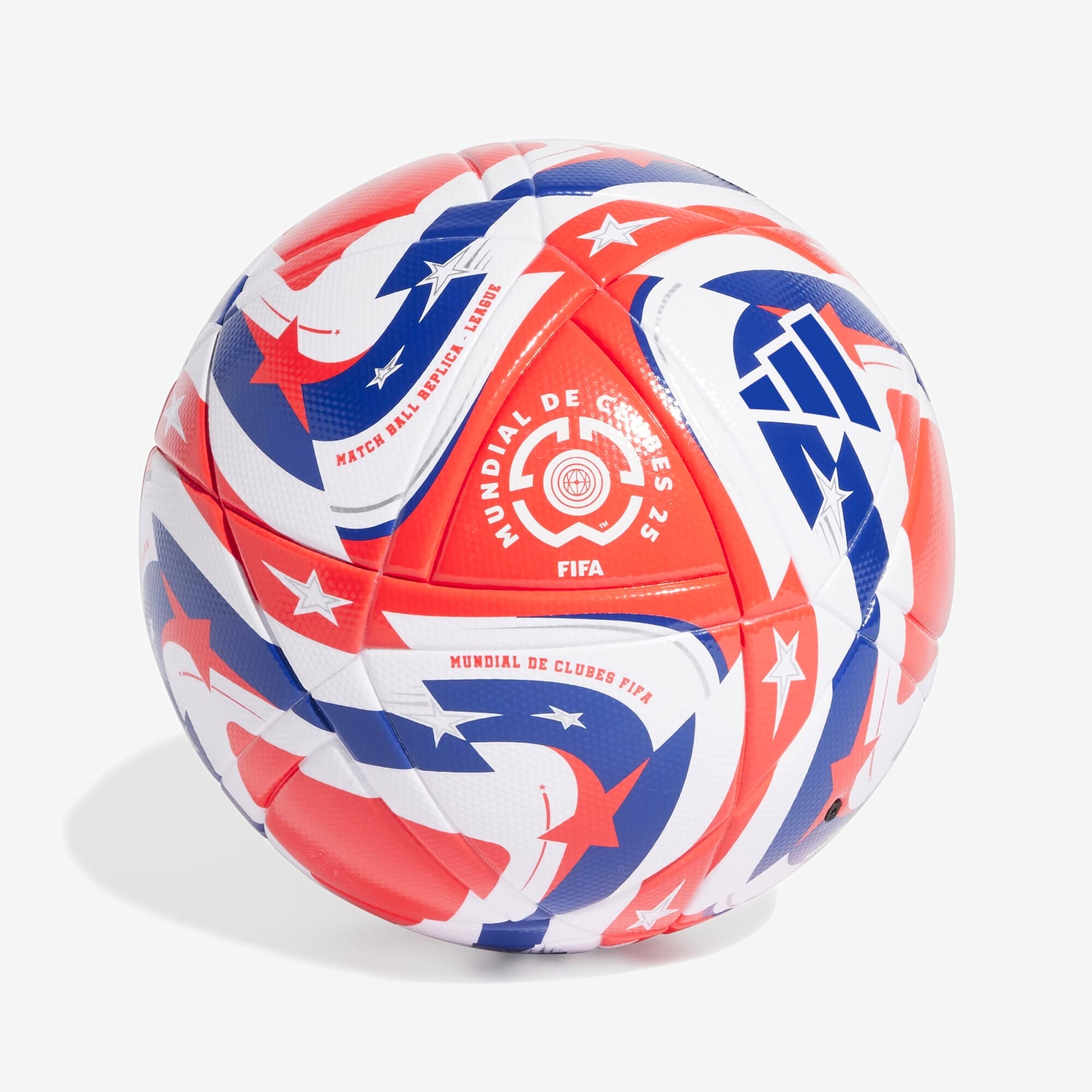 adidas World Cup FIFA 25 League Soccer Ball - White / Lucid Red / Power Blue / Silver Metallic