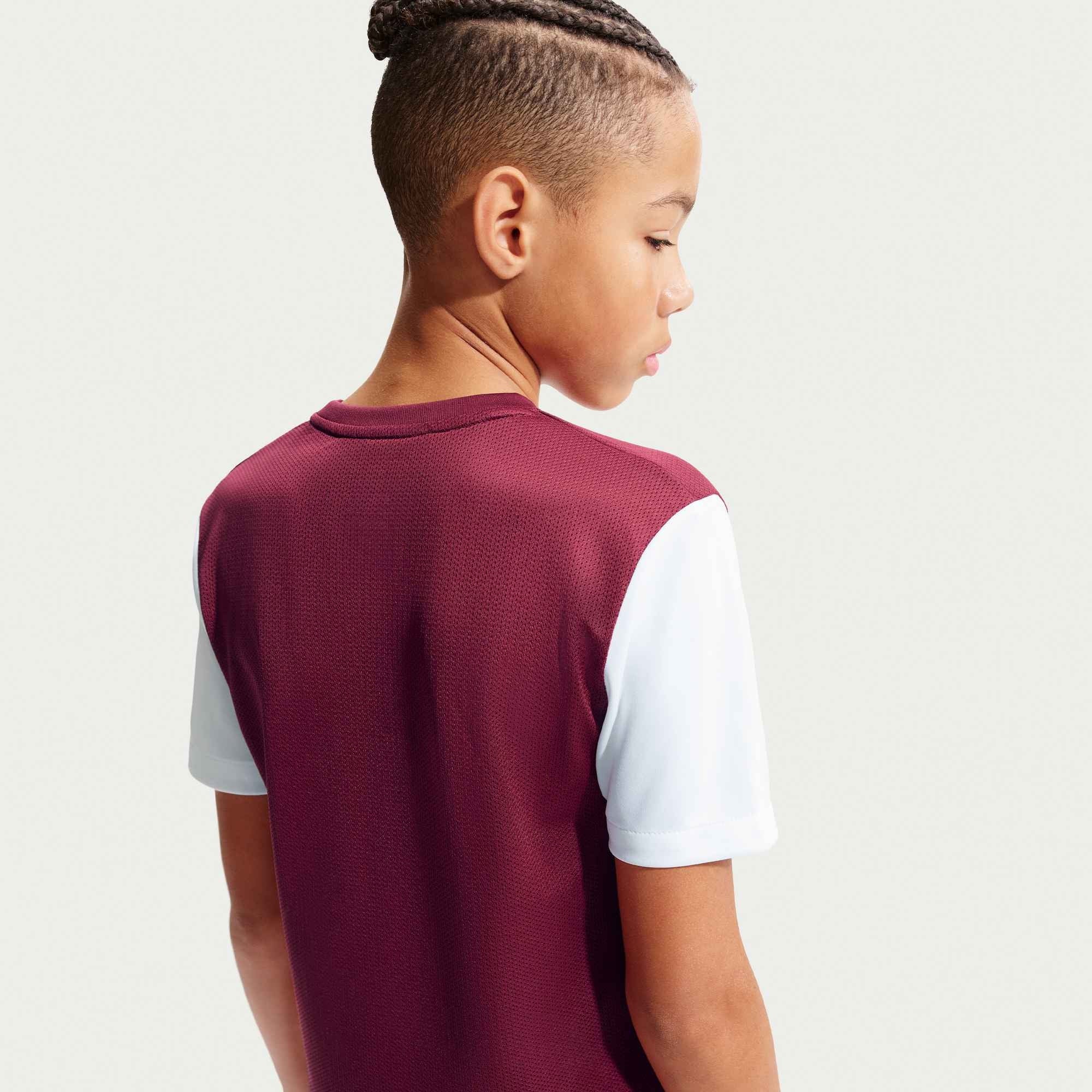 Nike Dri-FIT Tiempo Premier 2 Big Kids' Short-Sleeve Soccer Jersey - Team Maroon/White/White