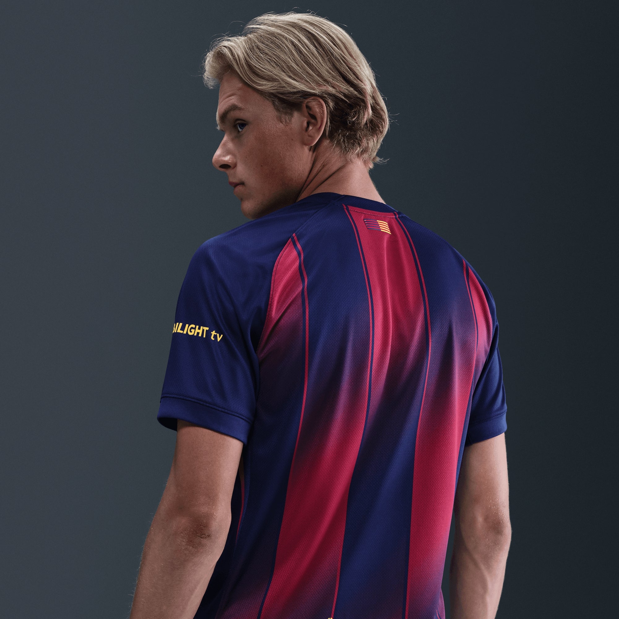 Nike FC Barcelona 2025/26 Stadium Home Men's Dri-FIT Soccer Replica Jersey - Deep Royal Blue/Midwest Gold