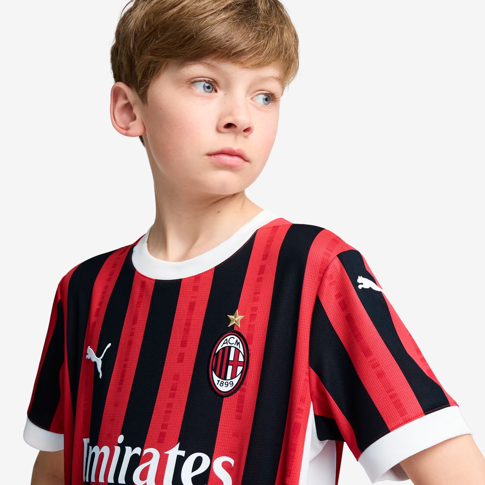 PUMA AC Milan 2024/25 Stadium Home Big Kids' dryCELL Soccer Replica Jersey - For All Time Red-PUMA Black