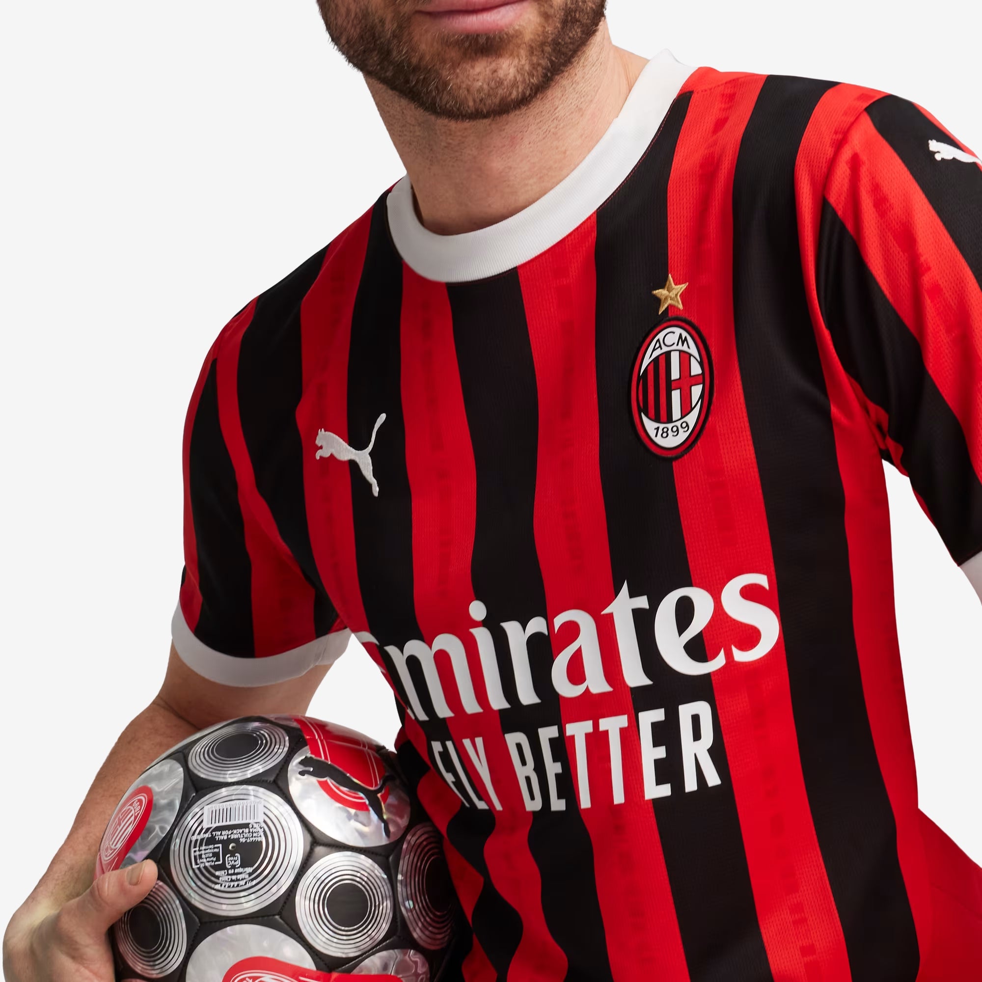 PUMA AC Milan 2024/25 Stadium Home Men's dryCELL Soccer Replica Jersey - For All Time Red-PUMA Black