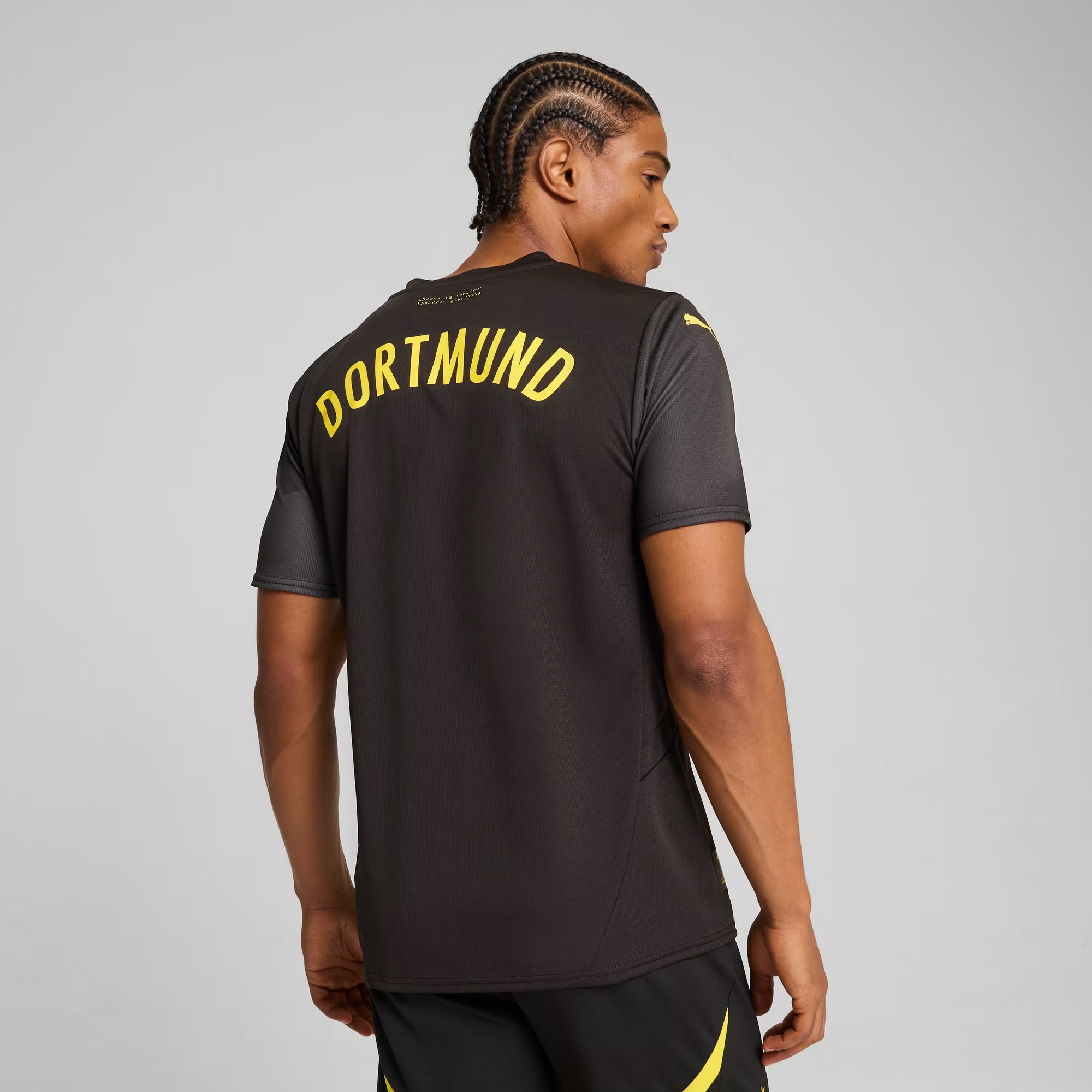PUMA Borussia Dortmund 2024/25 Stadium Away Men's dryCELL Soccer Replica Jersey - PUMA Black-Faster Yellow