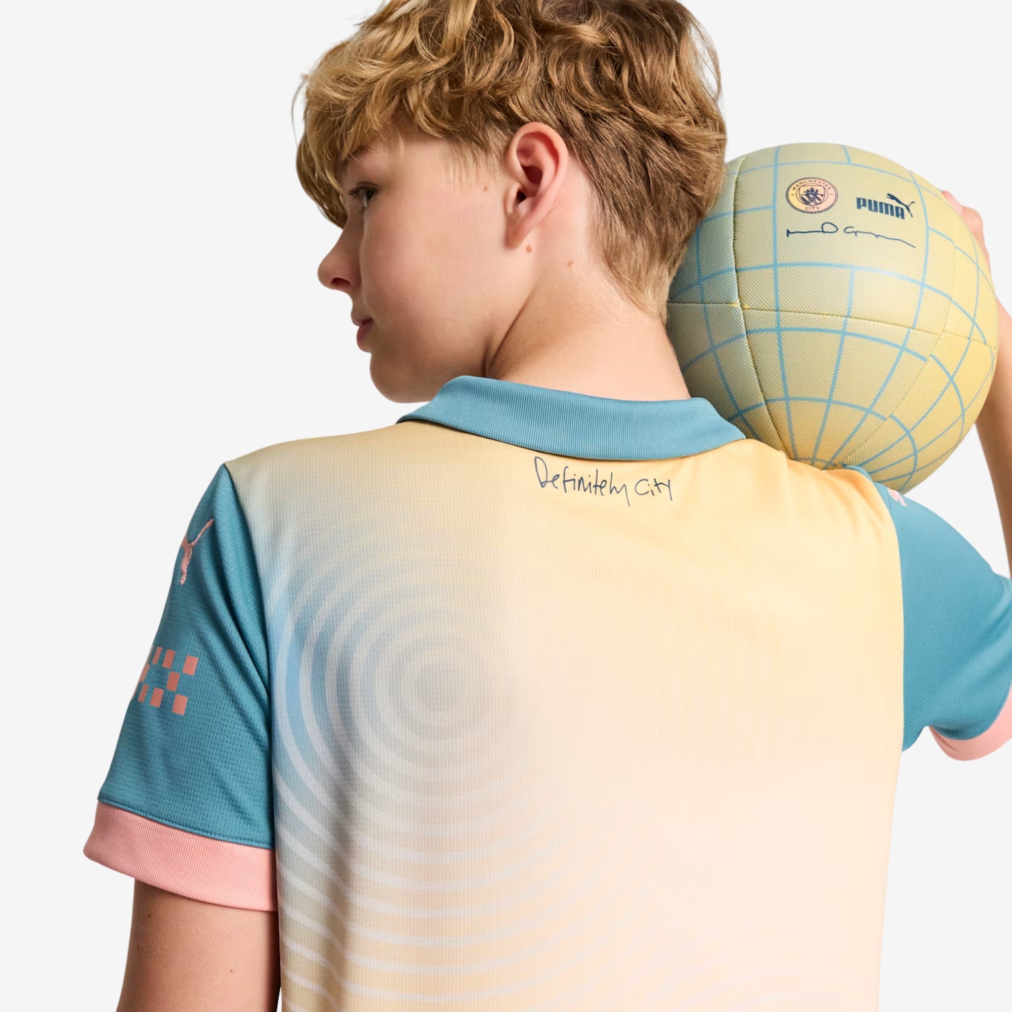 PUMA Manchester City 2024/25 Stadium Fourth Big Kids' dryCELL Soccer Replica Jersey - Rosebay-Bold Blue