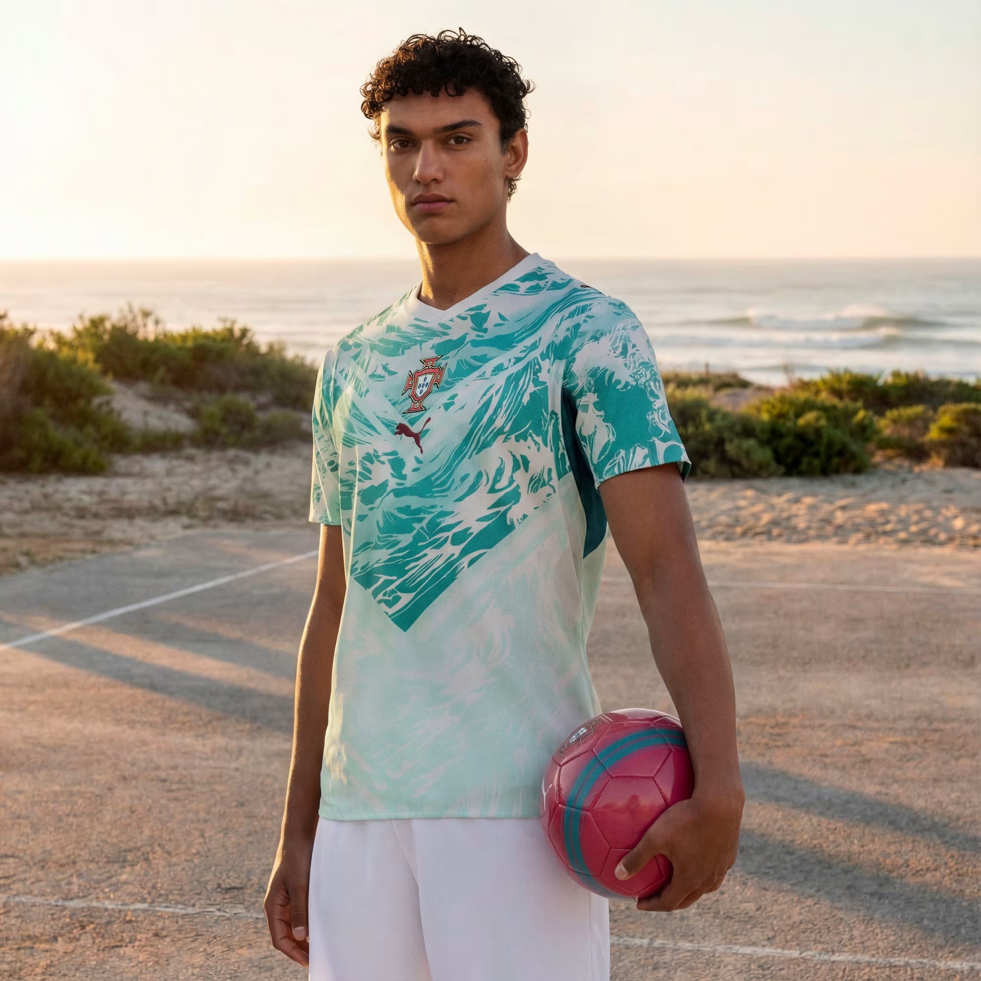 PUMA Portugal 2026 Match Away Men's Soccer Authentic Jersey - PUMA White-Green Lagoon